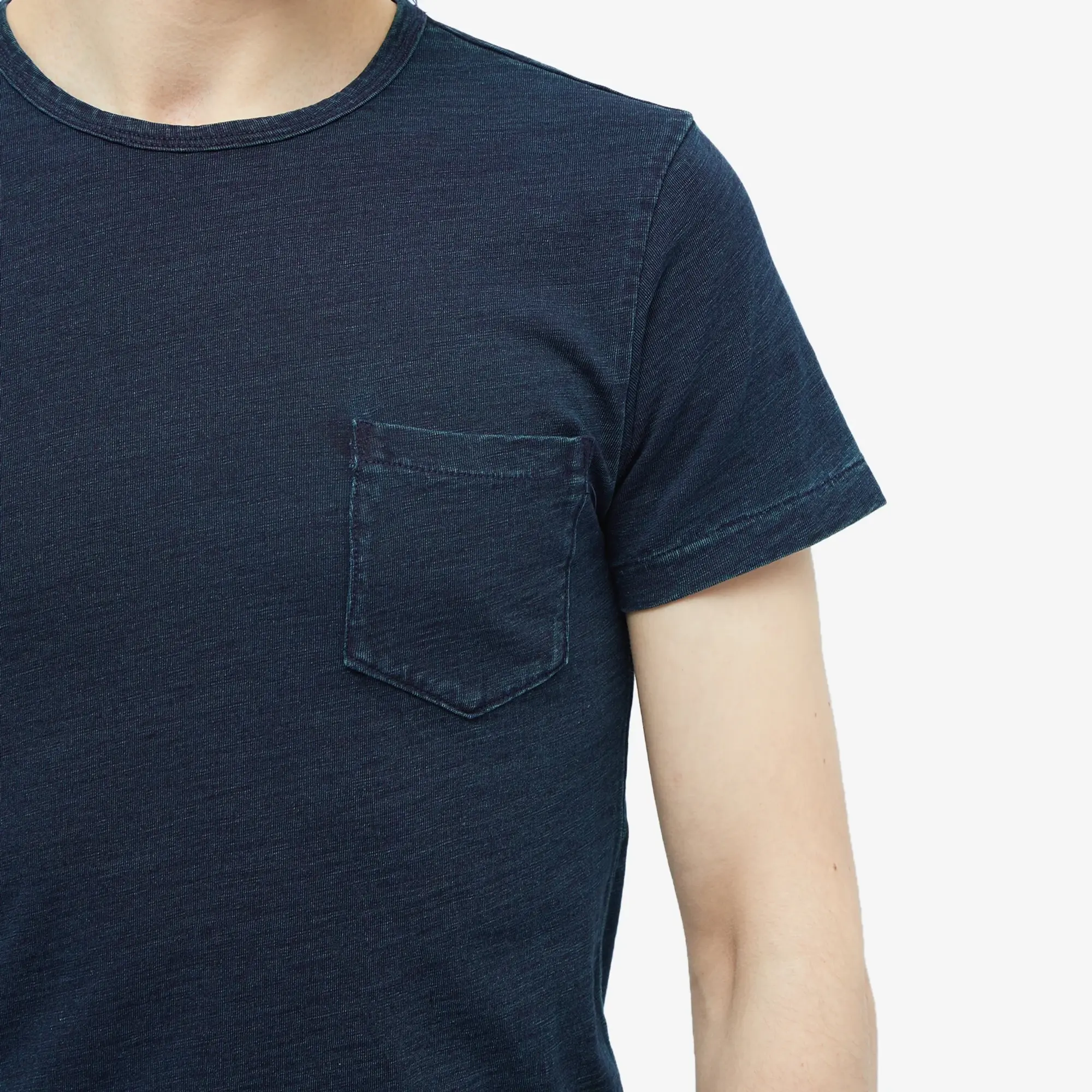 Ralph Lauren RRL Men's Indigo Dyed Crew T-Shirt Rinsed Indigo