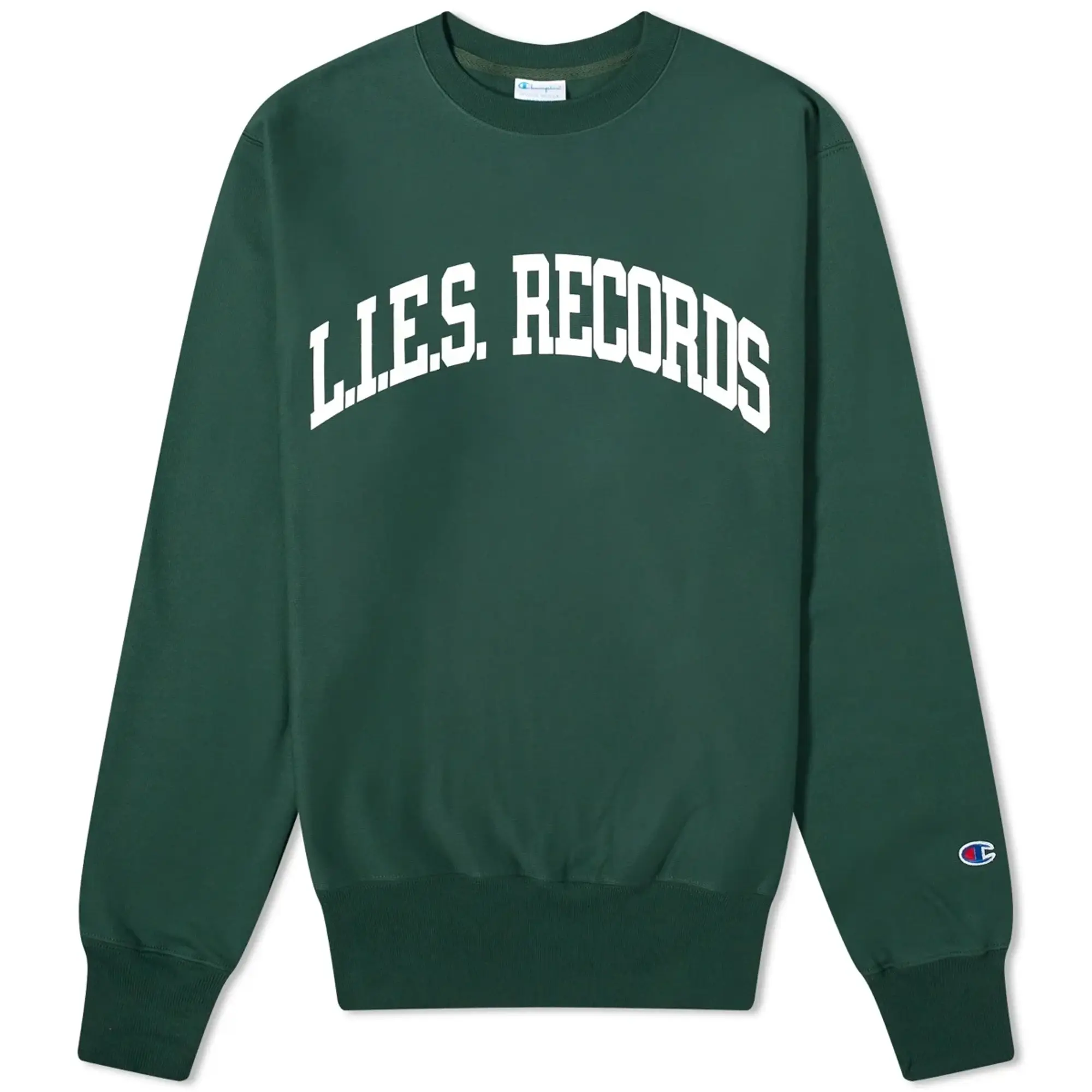 Champion L.I.E.S. Records Men's Varsity Sweatshirt Forest Green