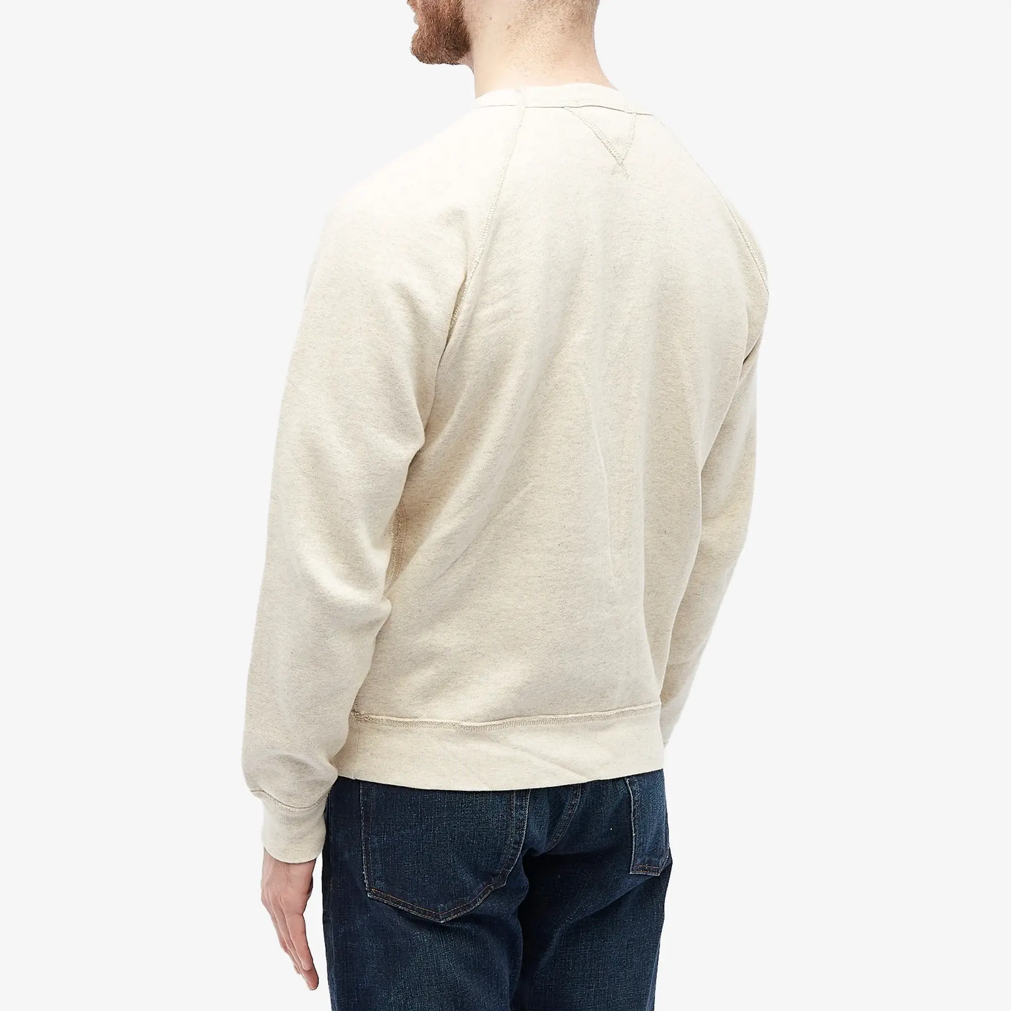 Ralph Lauren RRL Men's Graphic Logo Crew Sweat Oatmeal Heather