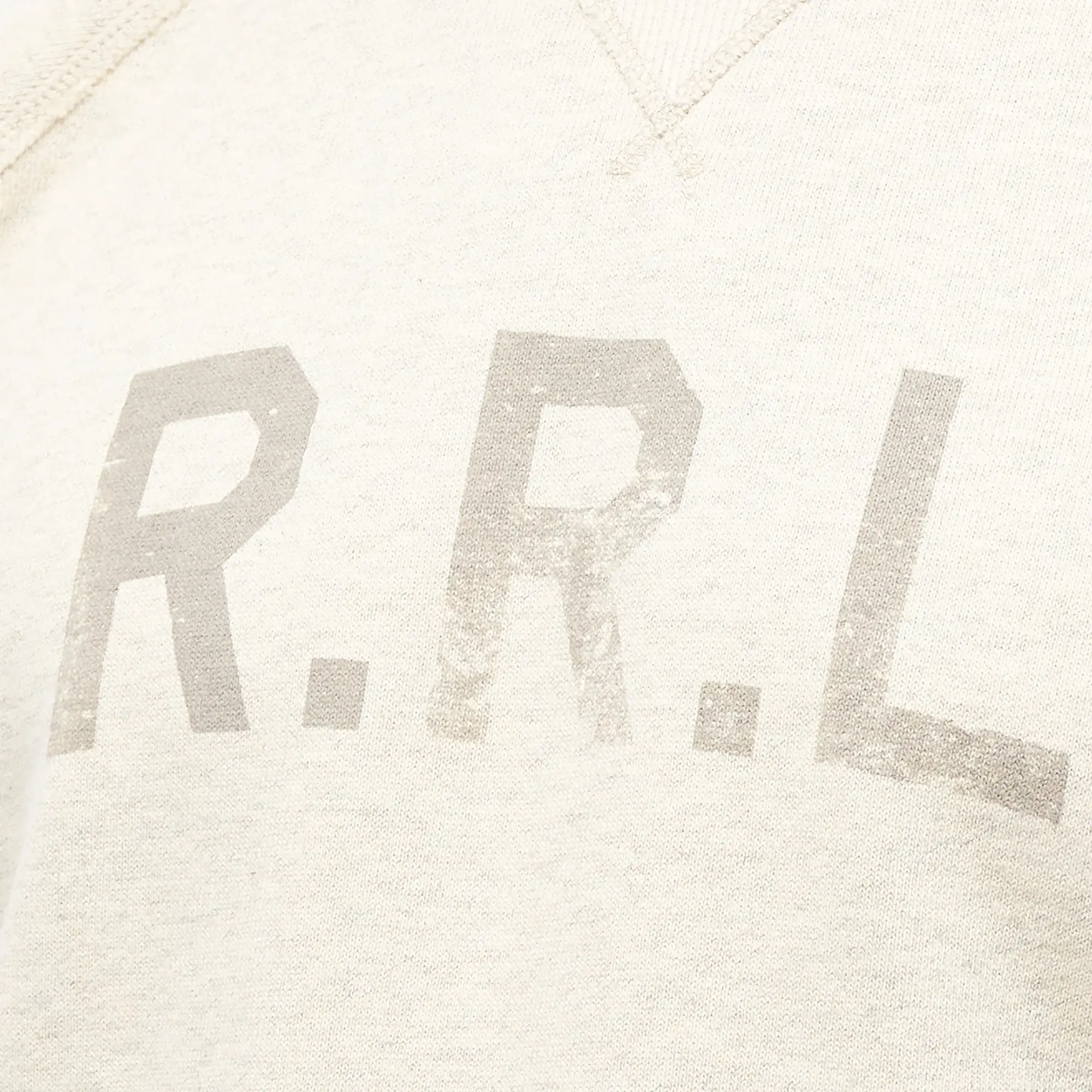 Ralph Lauren RRL Men's Graphic Logo Crew Sweat Oatmeal Heather