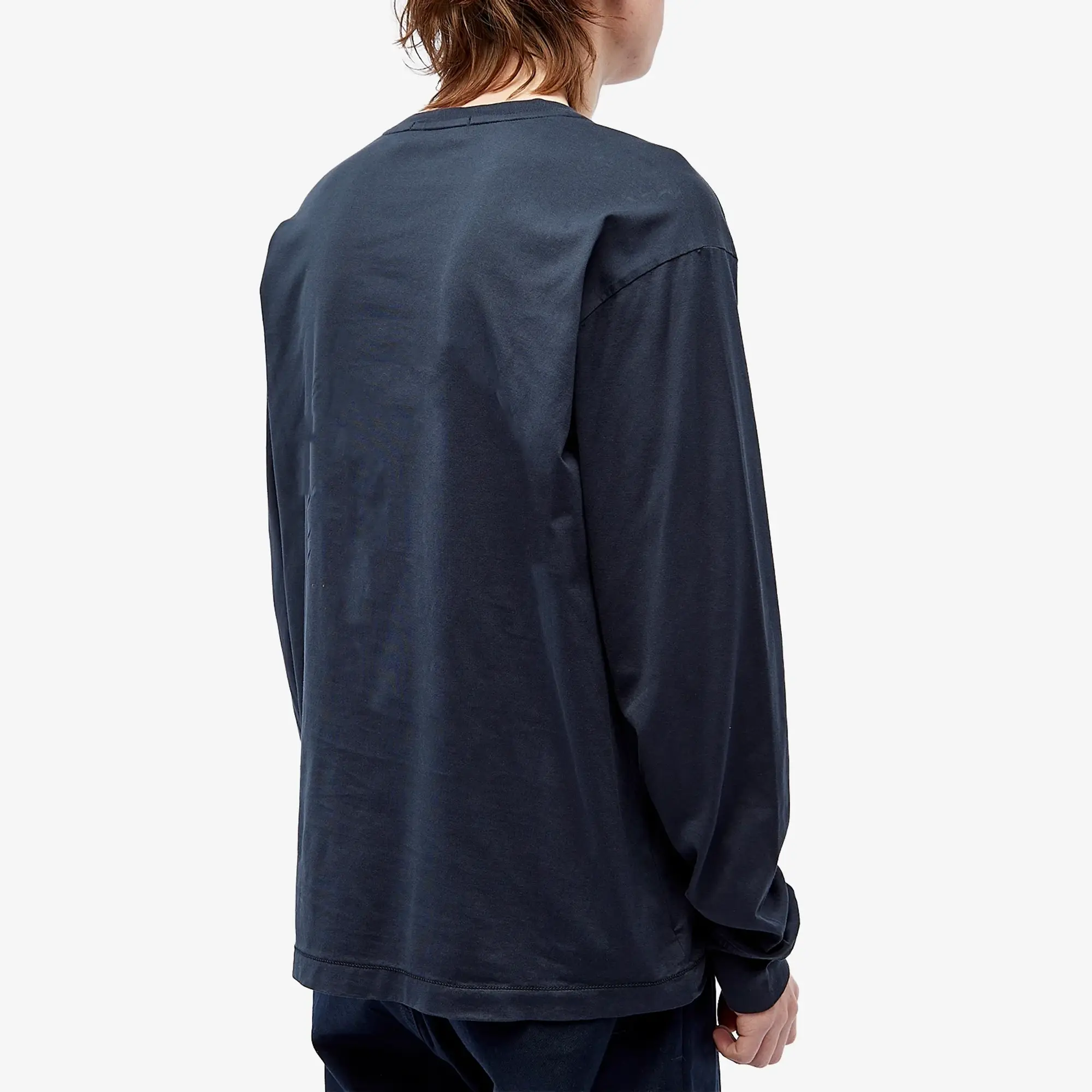 Stone Island Men's Long Sleeve Patch T-Shirt Navy Blue