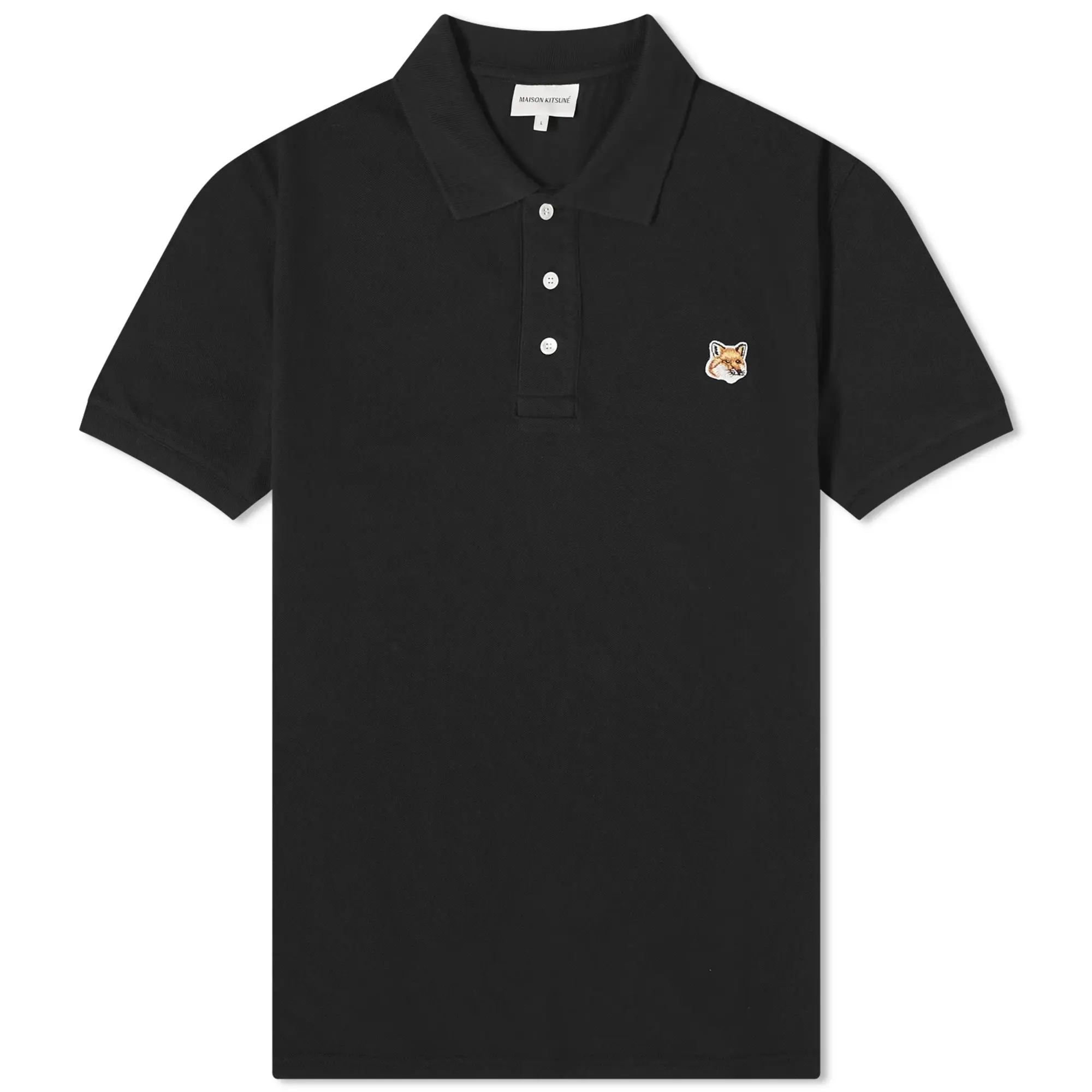 Maison Kitsuné Maison Kitsune Fox Head Patch Regular Polo Black