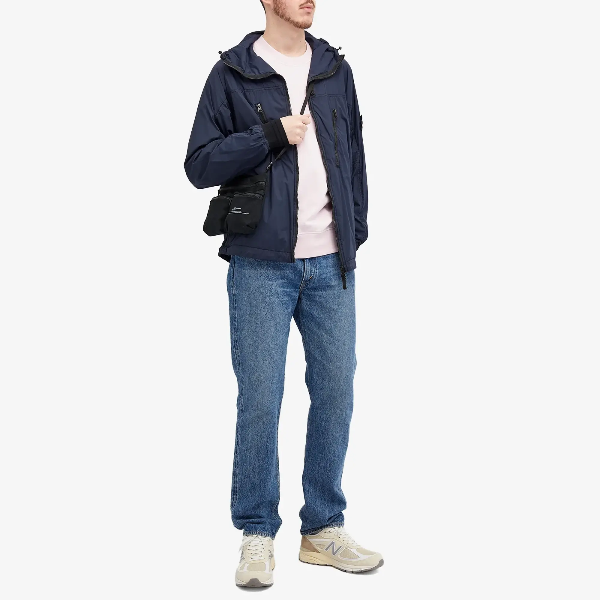 Stone Island Men's Skin Touch Nylon-TC Packable Jacket Navy