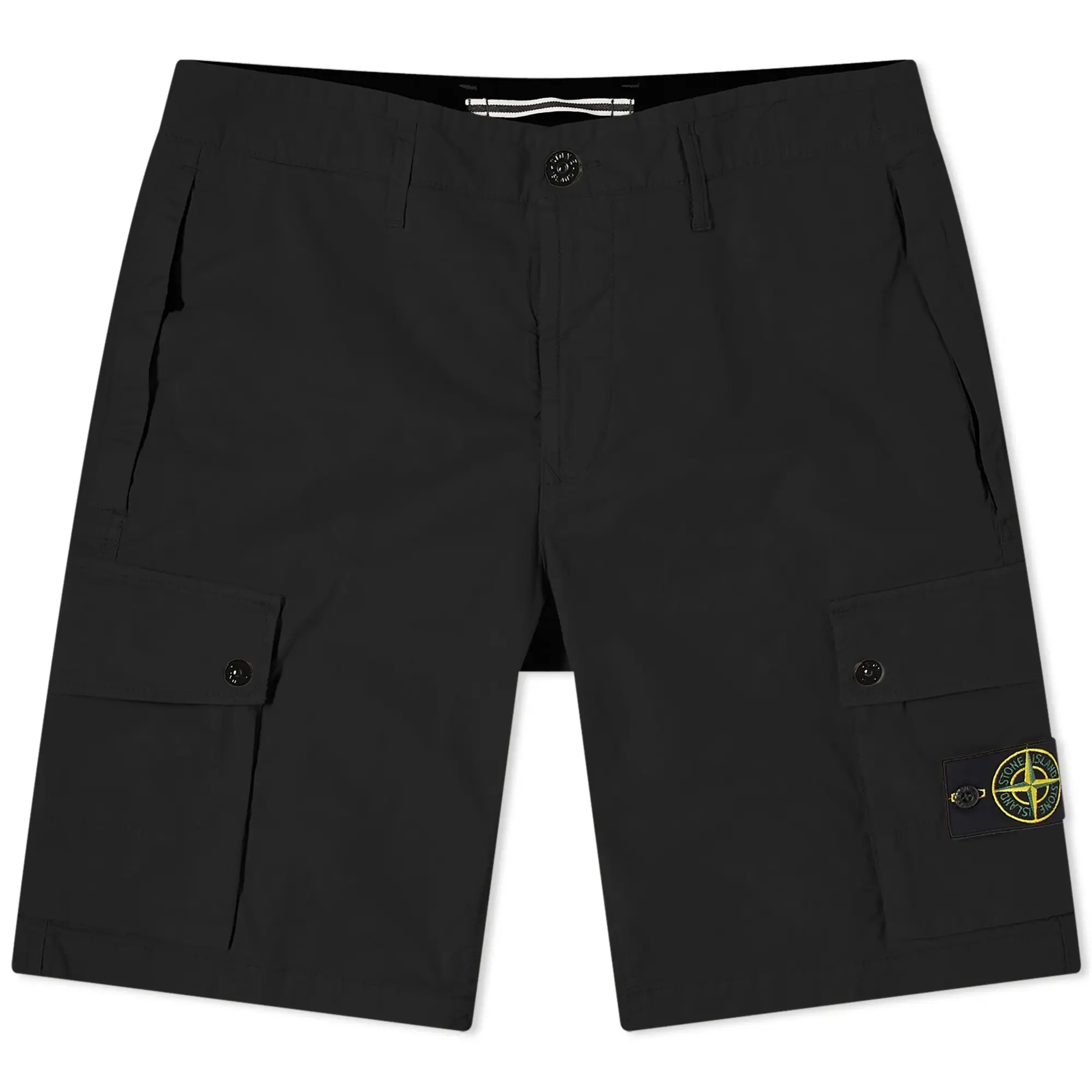 Stone Island Men s Supima Cotton Cargo Shorts Black 8015L1110 A0029 FOOTY.COM