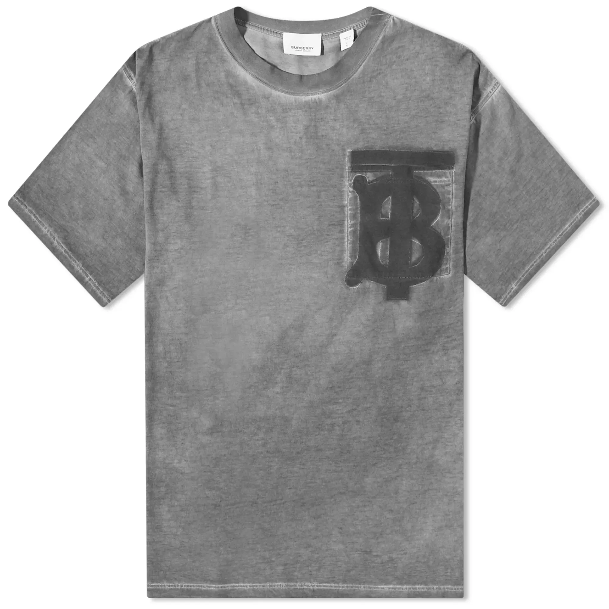Burberry Men's TB Logo Pocket T-Shirt Grey | 8067509PFD | FOOTY.COM