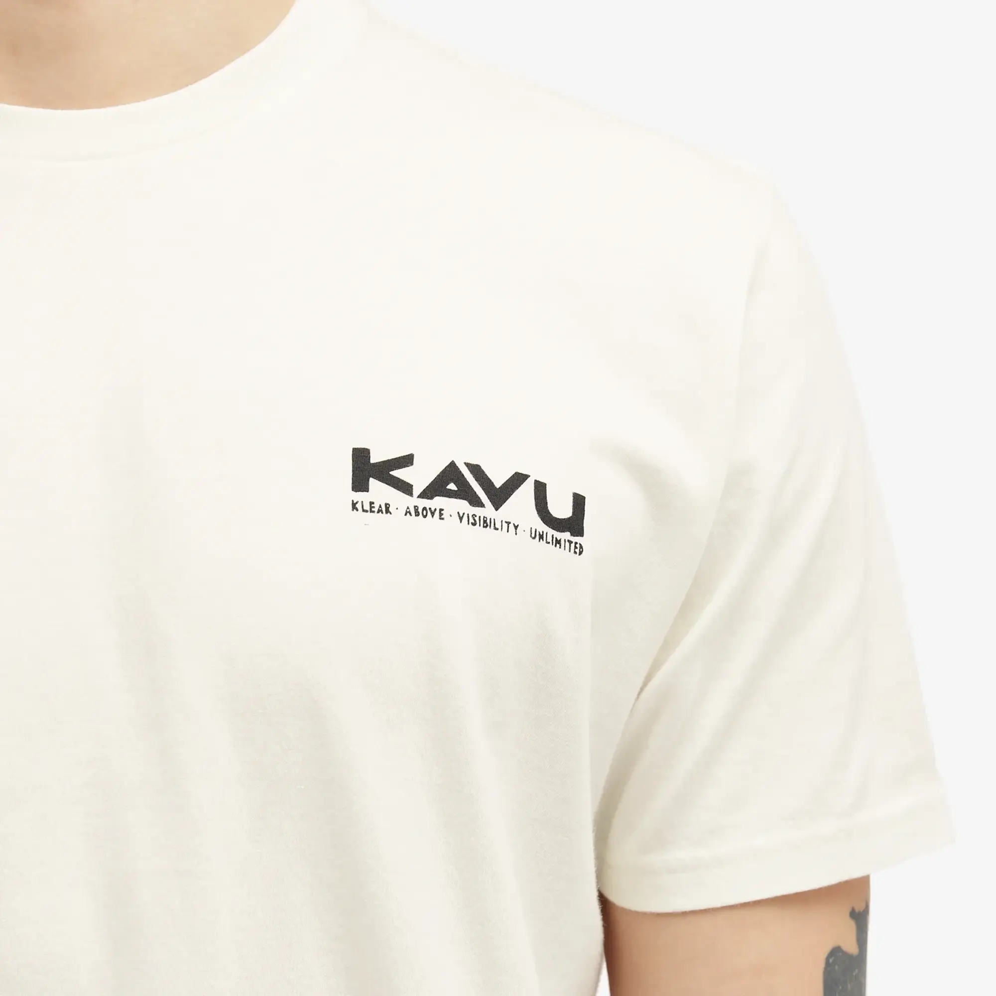 KAVU Men's Klear Above Etch Art T-Shirt Off White