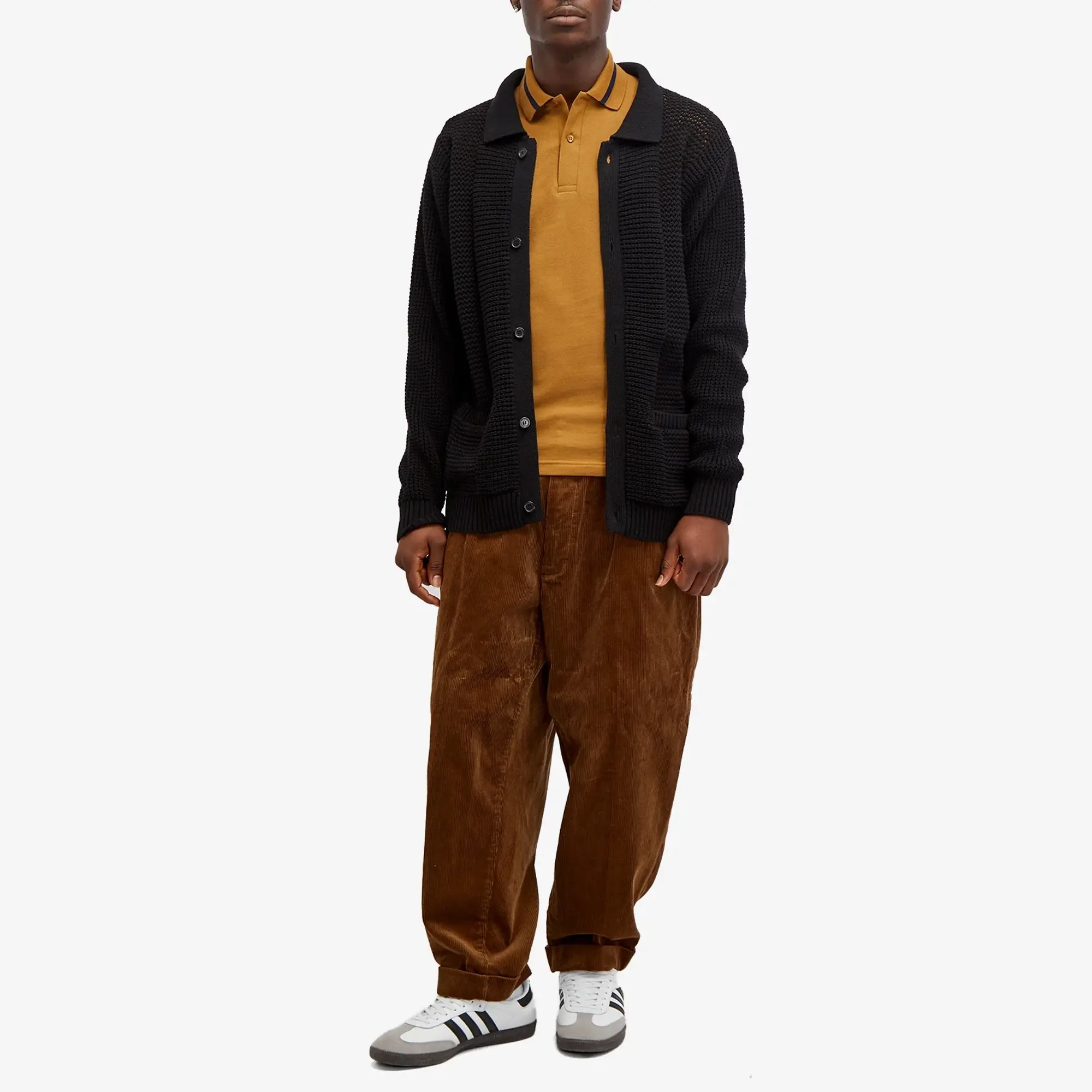 ◇FRED PERRY◇ M2 Single Tip Fred Perry Shirt Dark Caramel N Fred Perry Men's Single Tipped Polo Dark Caramel/Navy | M2