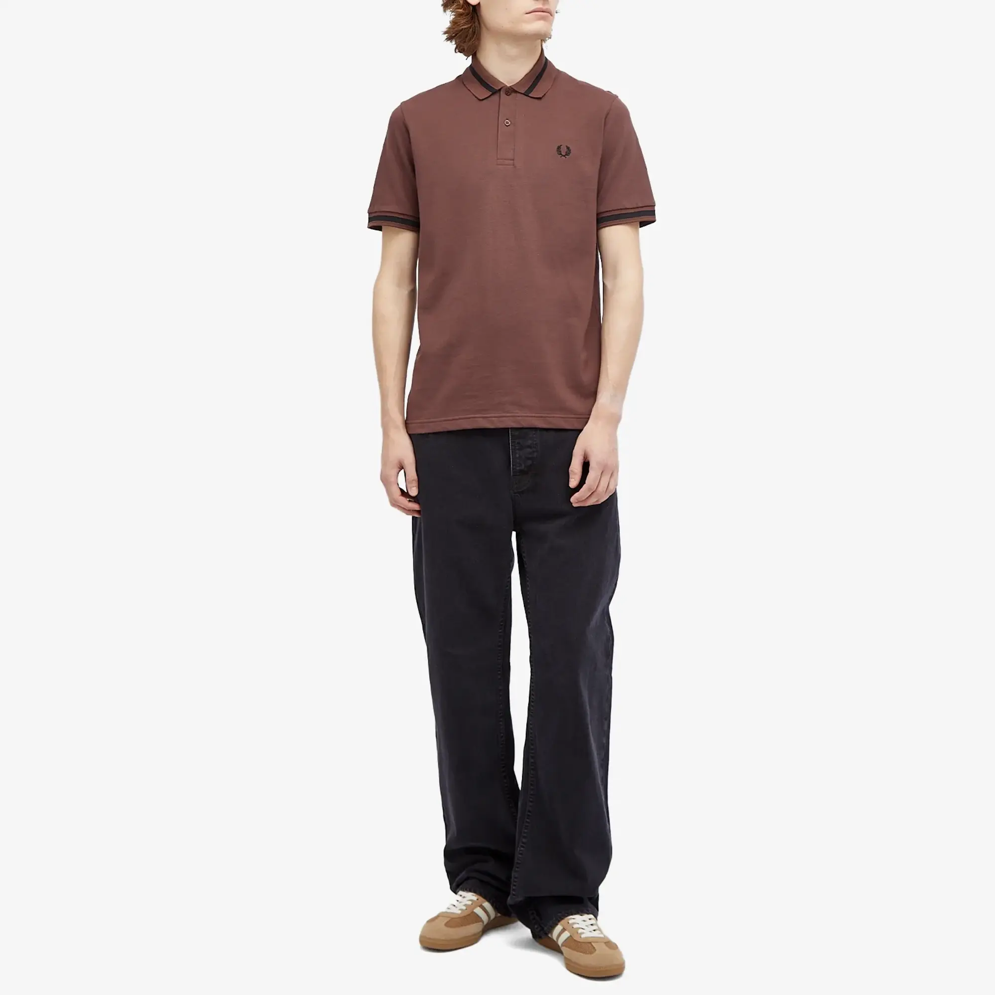 Fred Perry Men's Original Single Tipped Polo Brick/Black