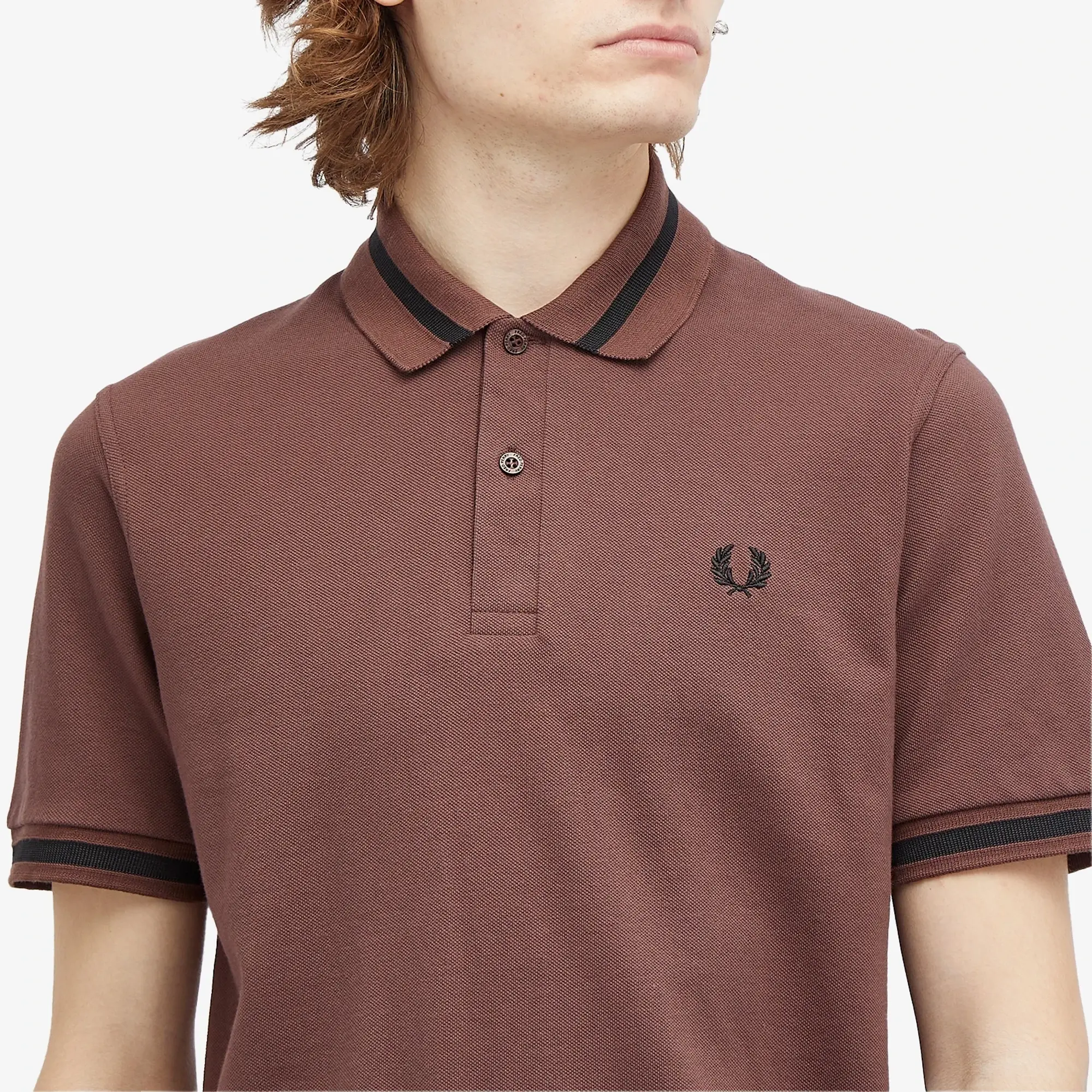 Fred Perry Men's Original Single Tipped Polo Brick/Black