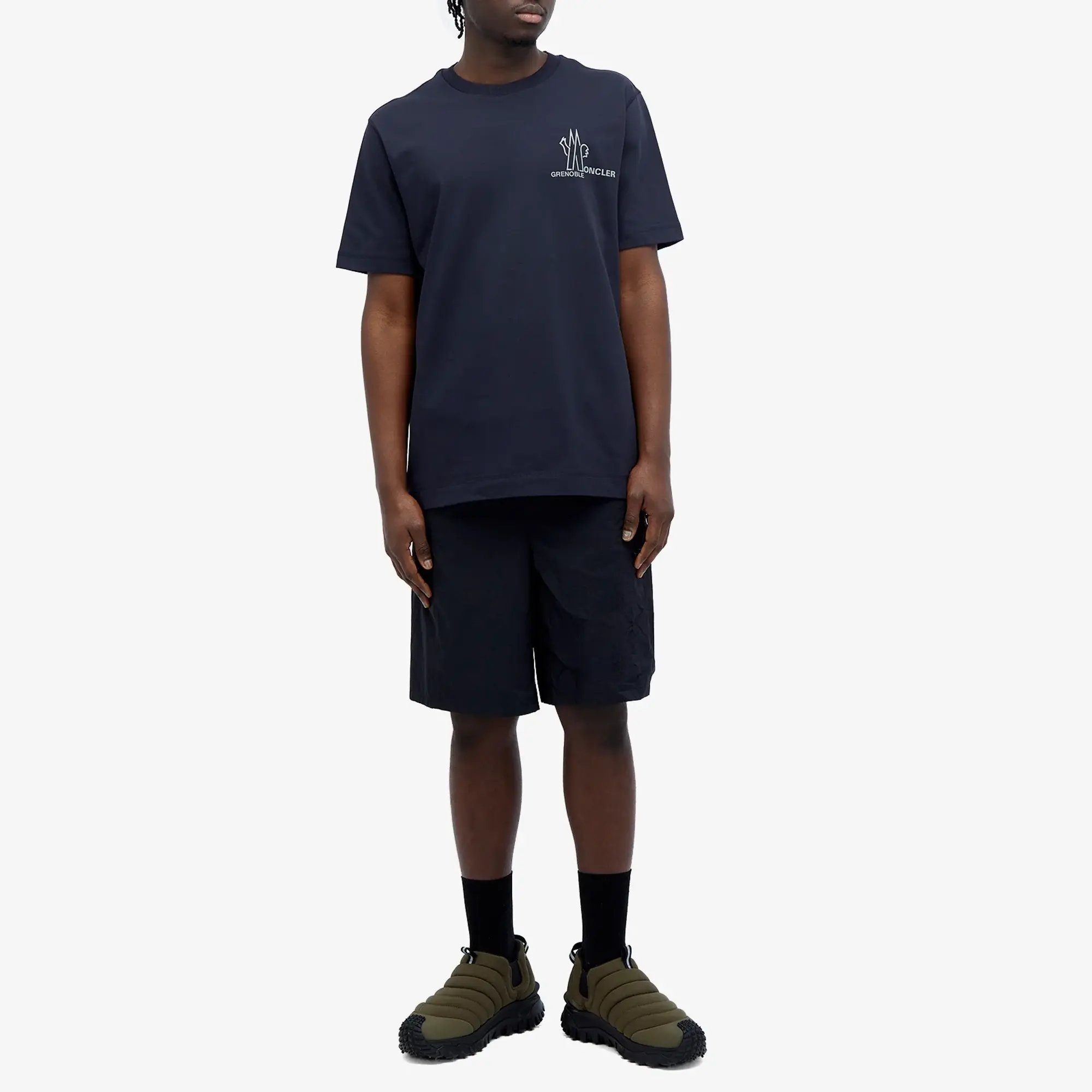 Moncler Grenoble Tri Logo T-Shirt - Navy
