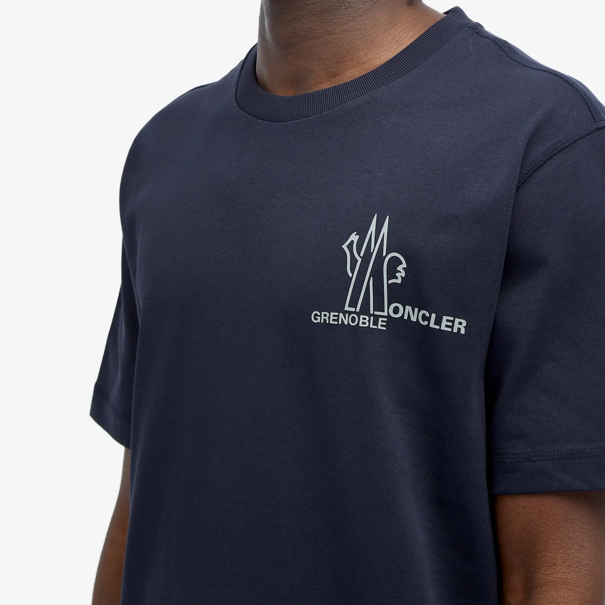 Moncler Grenoble Tri Logo T-Shirt - Navy