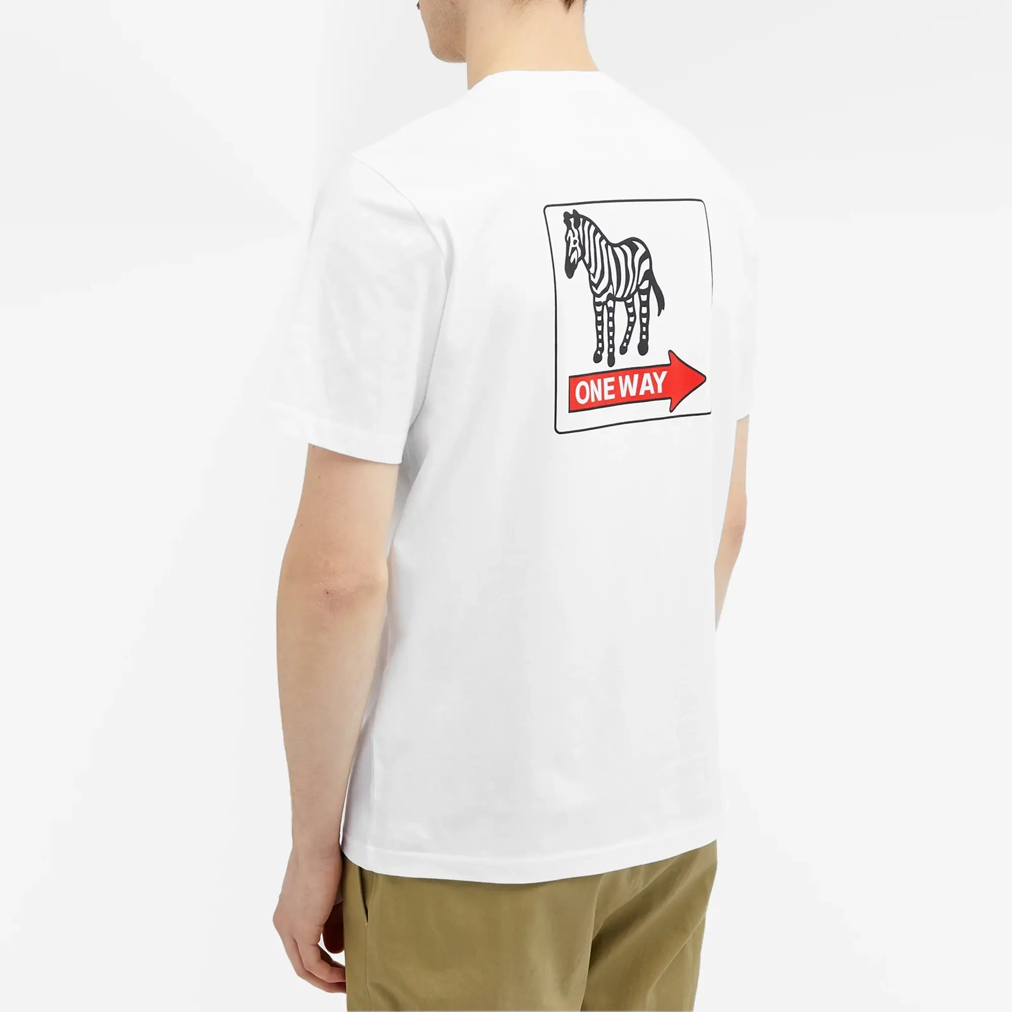 Ps Paul Smith Zebra One Way Back Print T-Shirt In White