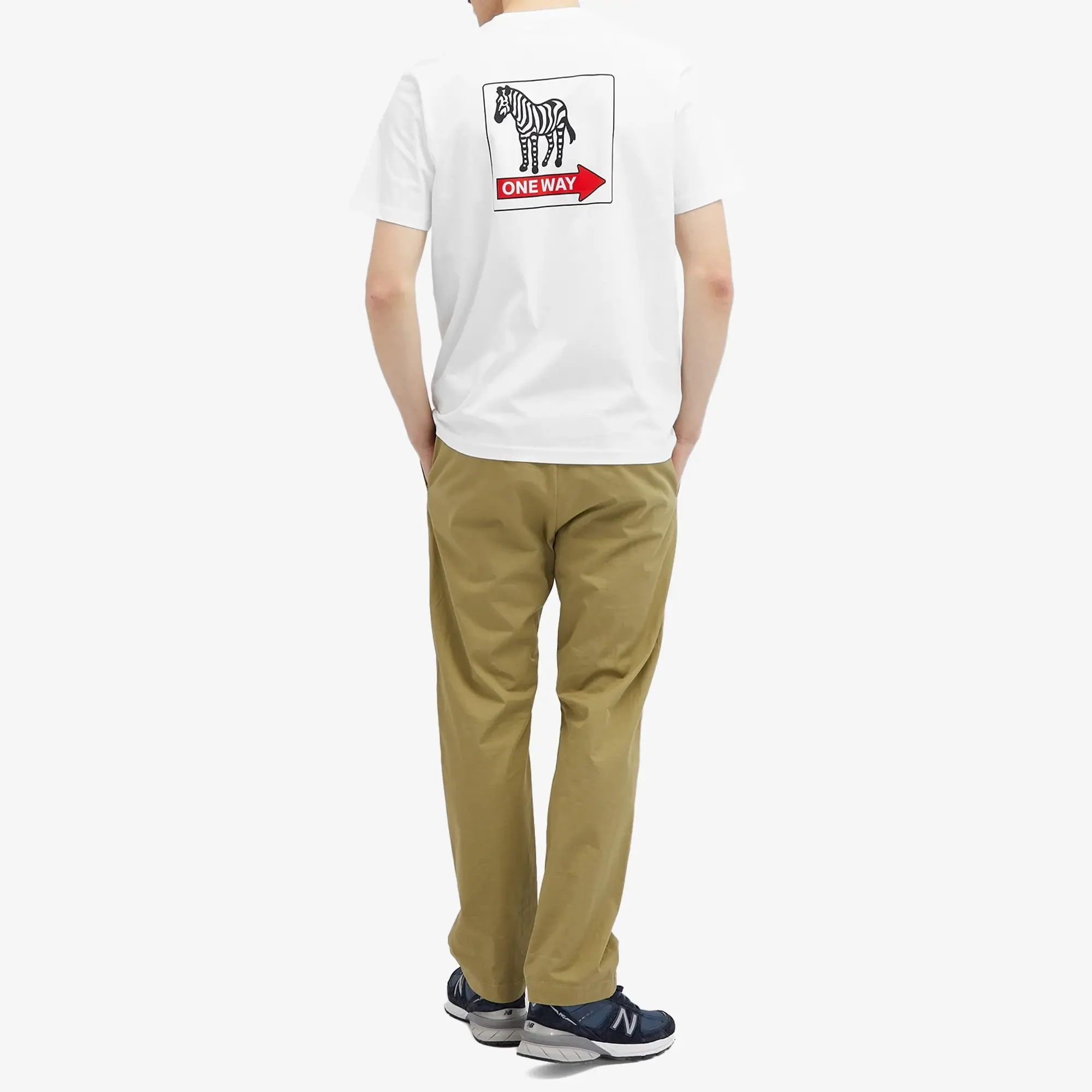 Ps Paul Smith Zebra One Way Back Print T-Shirt In White