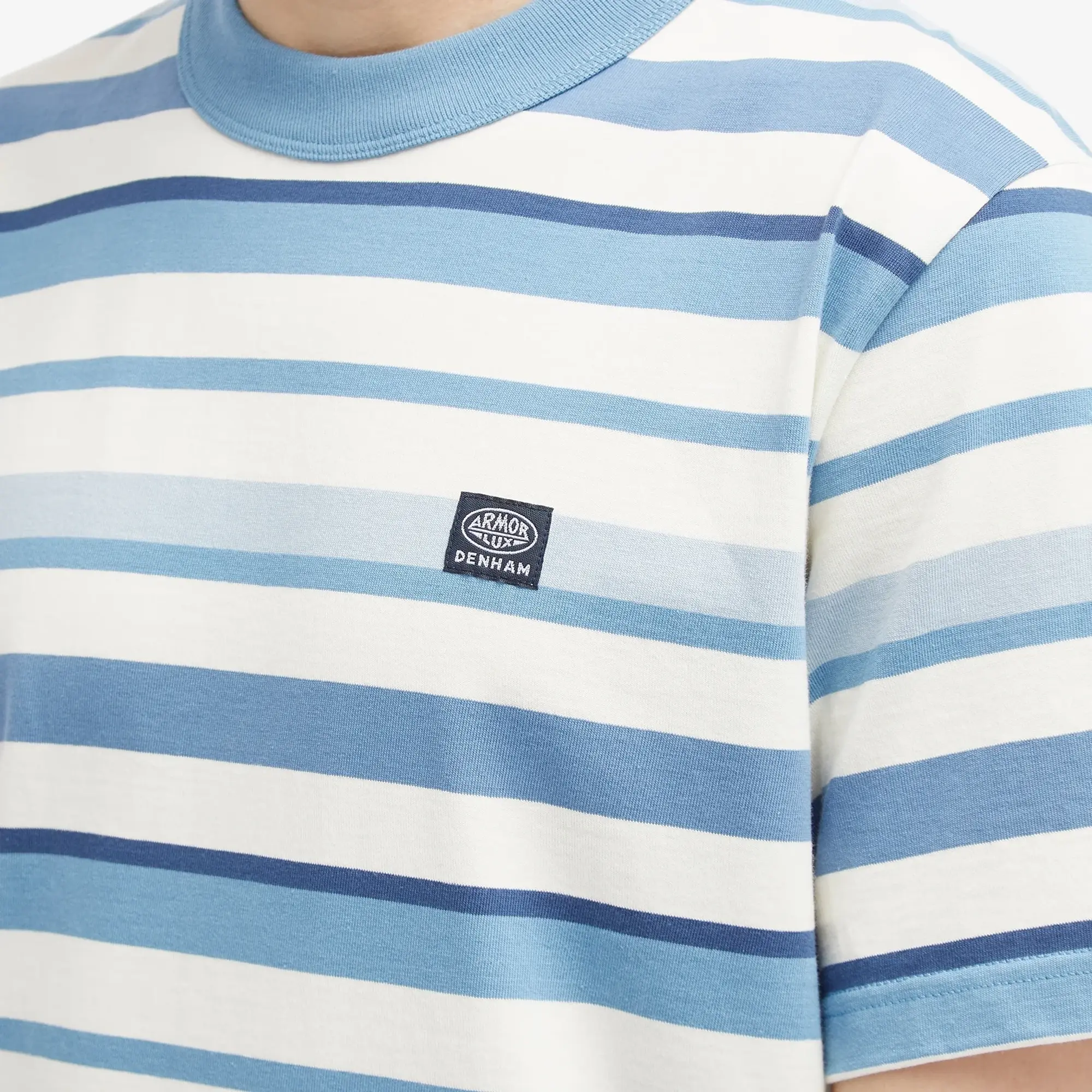 Armor-Lux Men's x Denham Vilaine Pocket T-Shirt Egret/Blue
