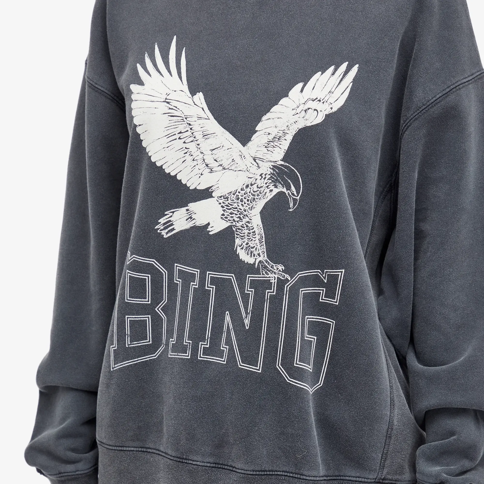 Anine Bing Women's Alto Retro Eagle Sweatshirt Washed Black