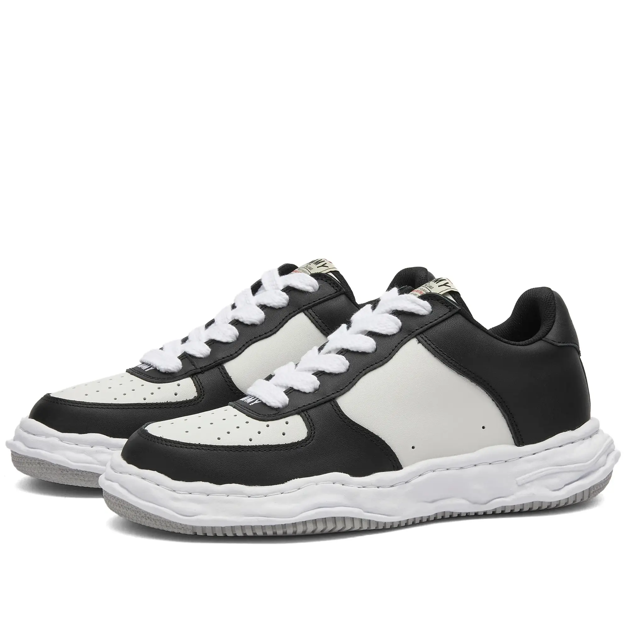 Maison MIHARA YASUHIRO Men's Wayne Low Original Sole Leather Sneaker Black/White