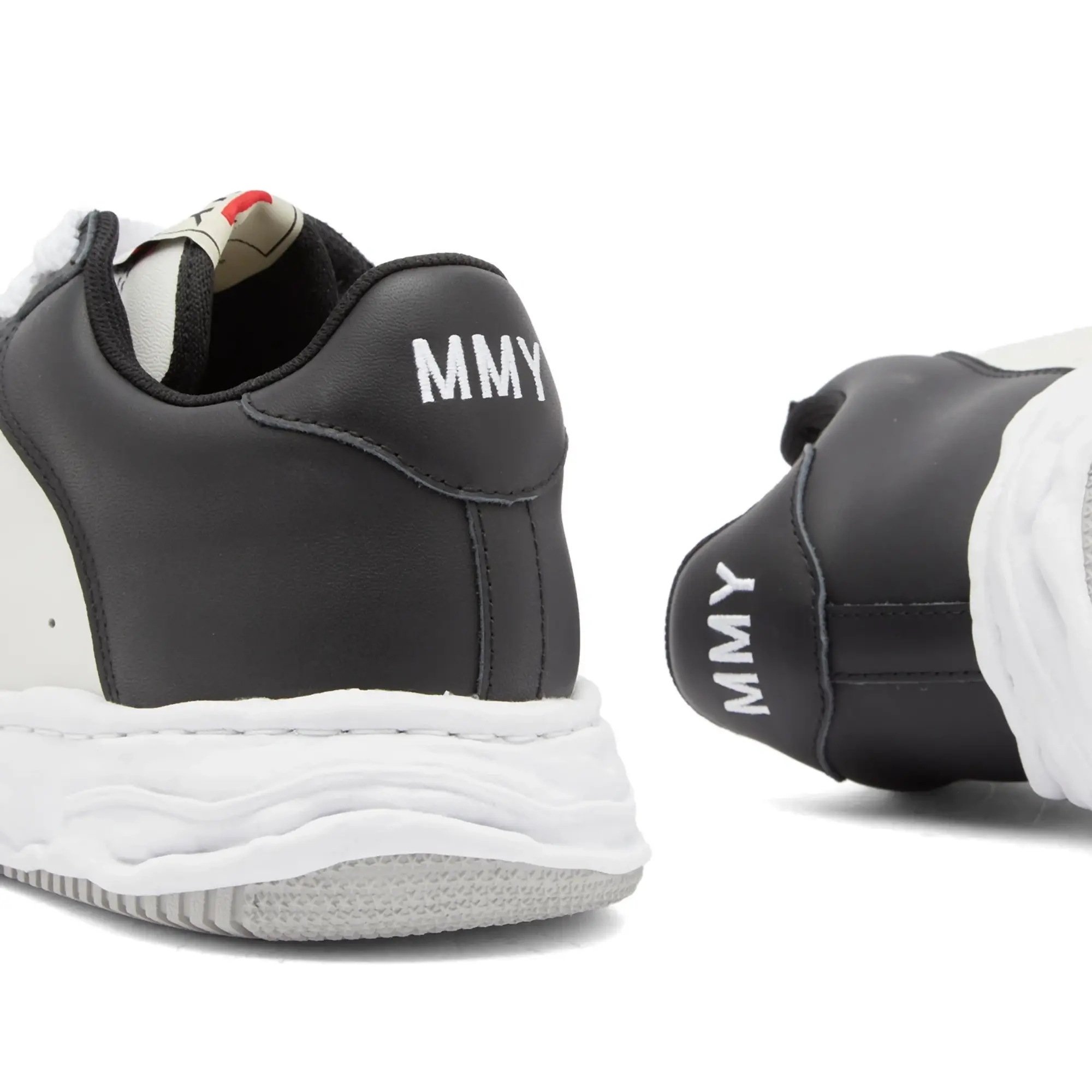 Maison MIHARA YASUHIRO Men's Wayne Low Original Sole Leather Sneaker Black/White