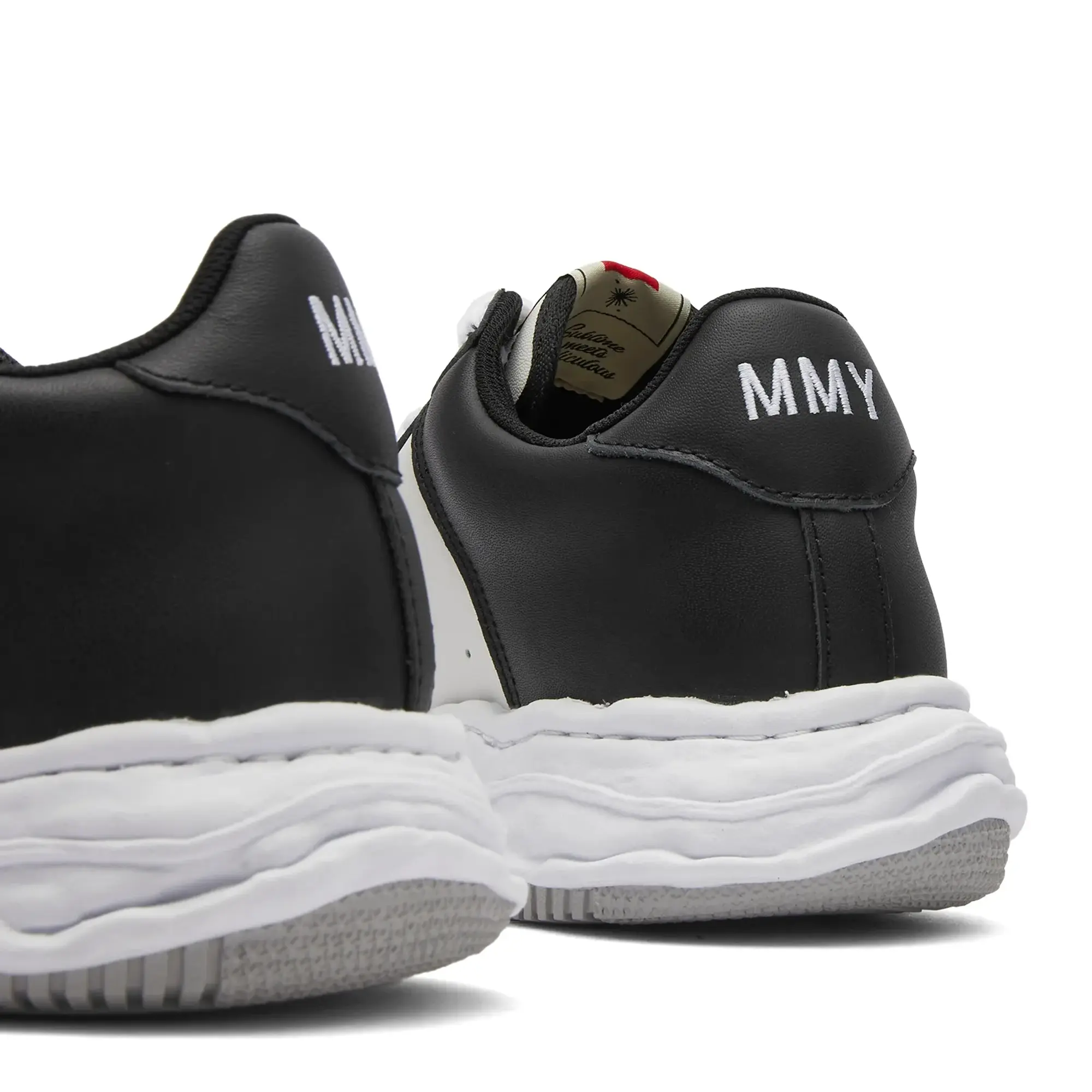 Maison MIHARA YASUHIRO Men's Wayne Low Original Sole Leather Sneaker Black/White
