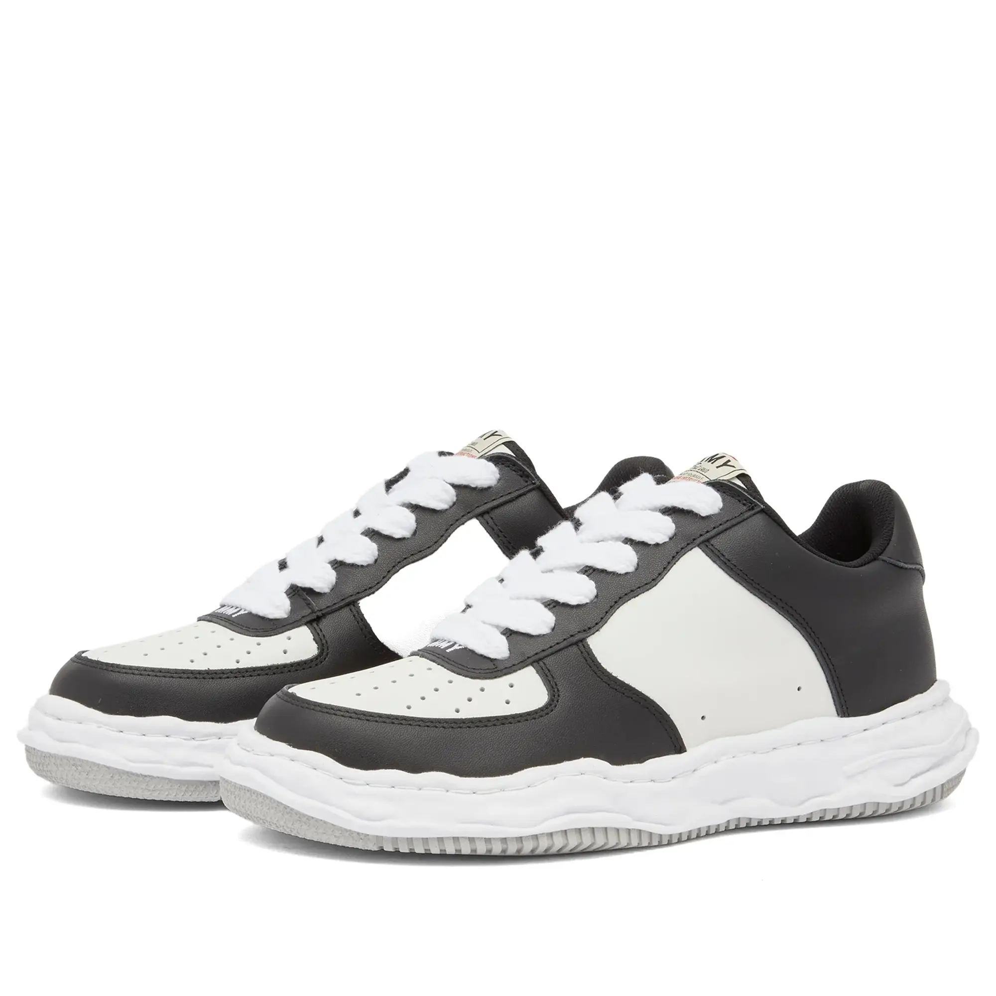 Maison MIHARA YASUHIRO Men's Wayne Low Original Sole Leather Sneaker Black/White