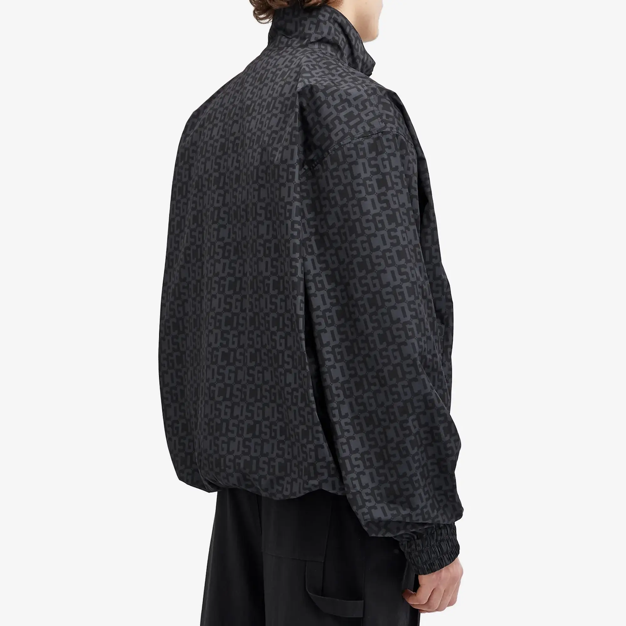 GCDS Men's Reversible Windbreaker Jacket Nero