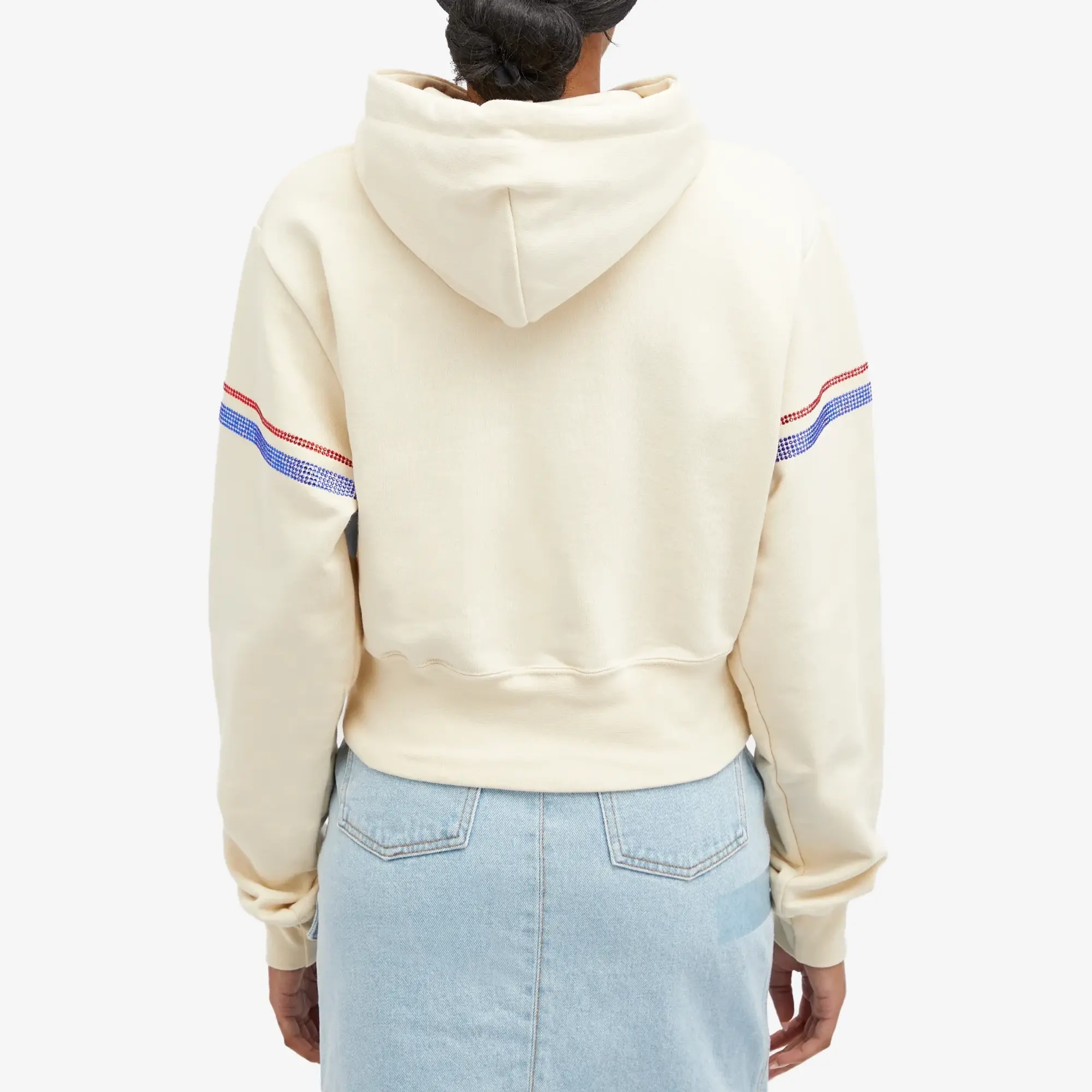 GCDS Women's Logo Cropped Hoodie Off White