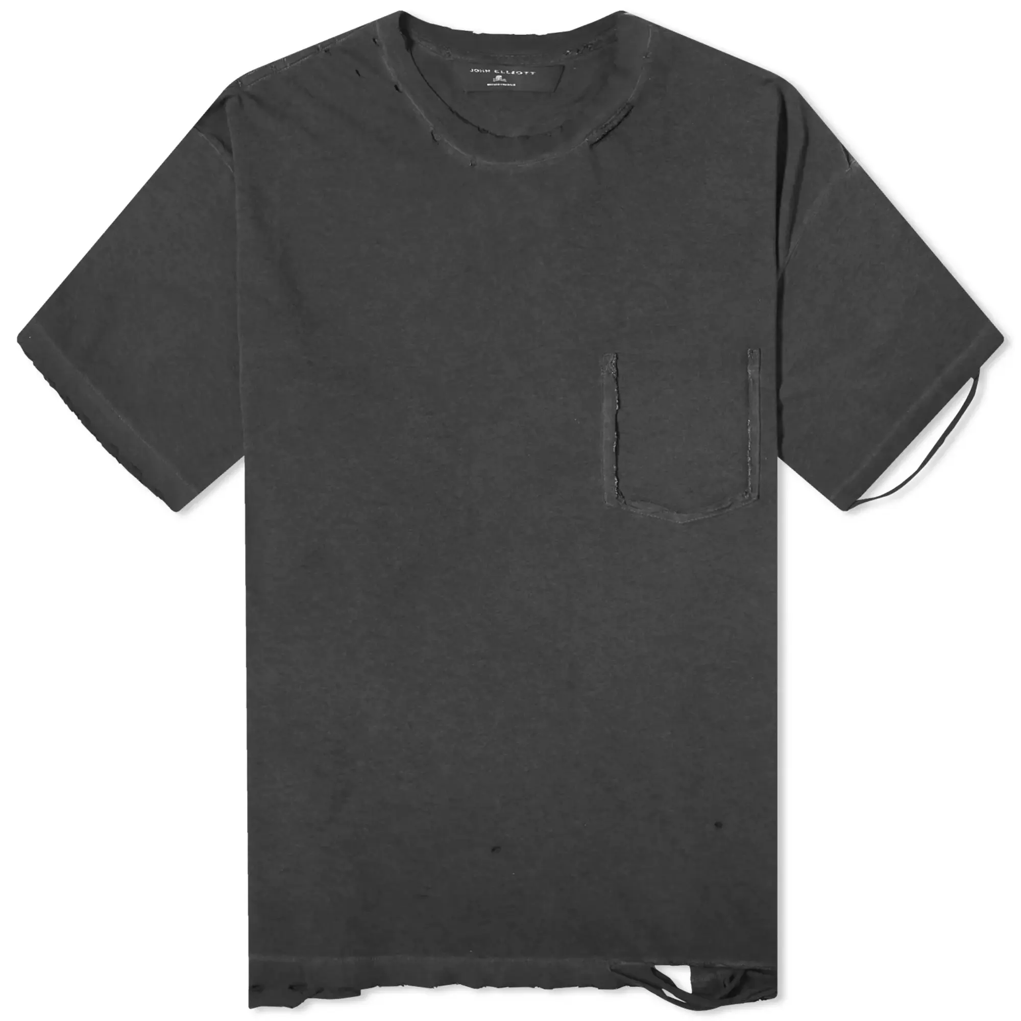 John Elliott Men's x MASTERMIND JAPAN Oil Wash Folsom Pocket T-Shi Black