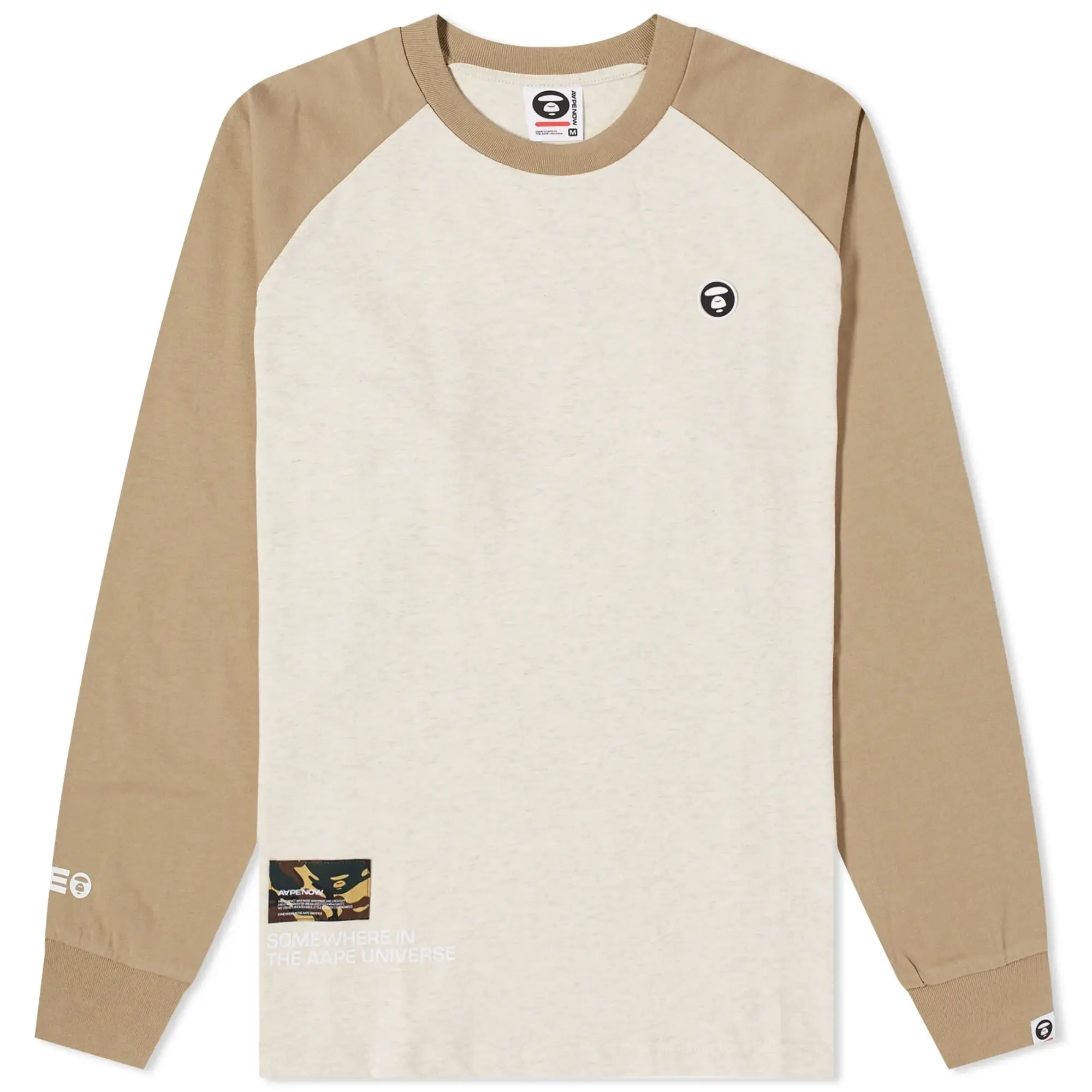 A Bathing Ape AAPE Now Long Sleeve T-Shirt Dark Beige