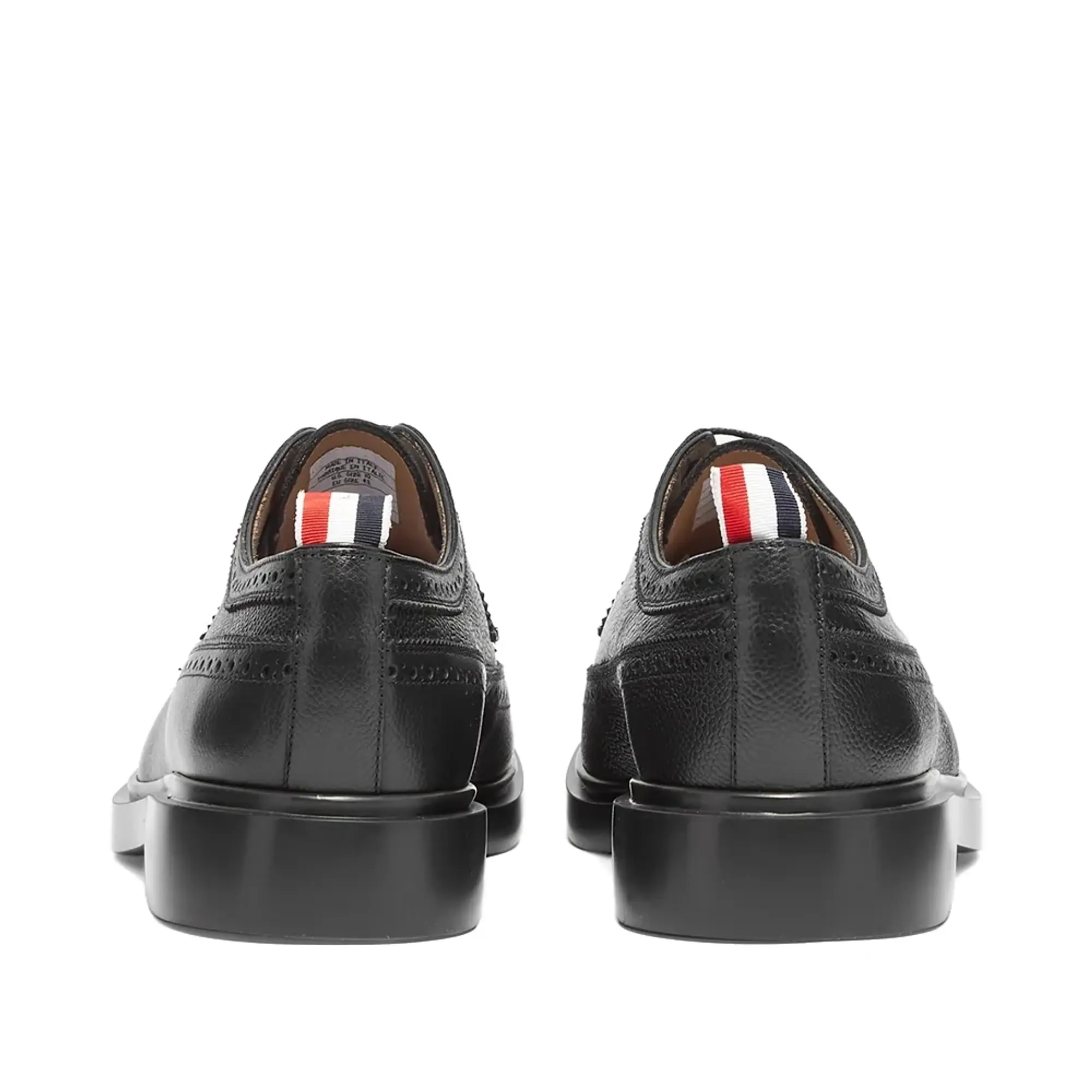 Thom Browne Men's Classic Longwing Brogue Black Pebble Grain