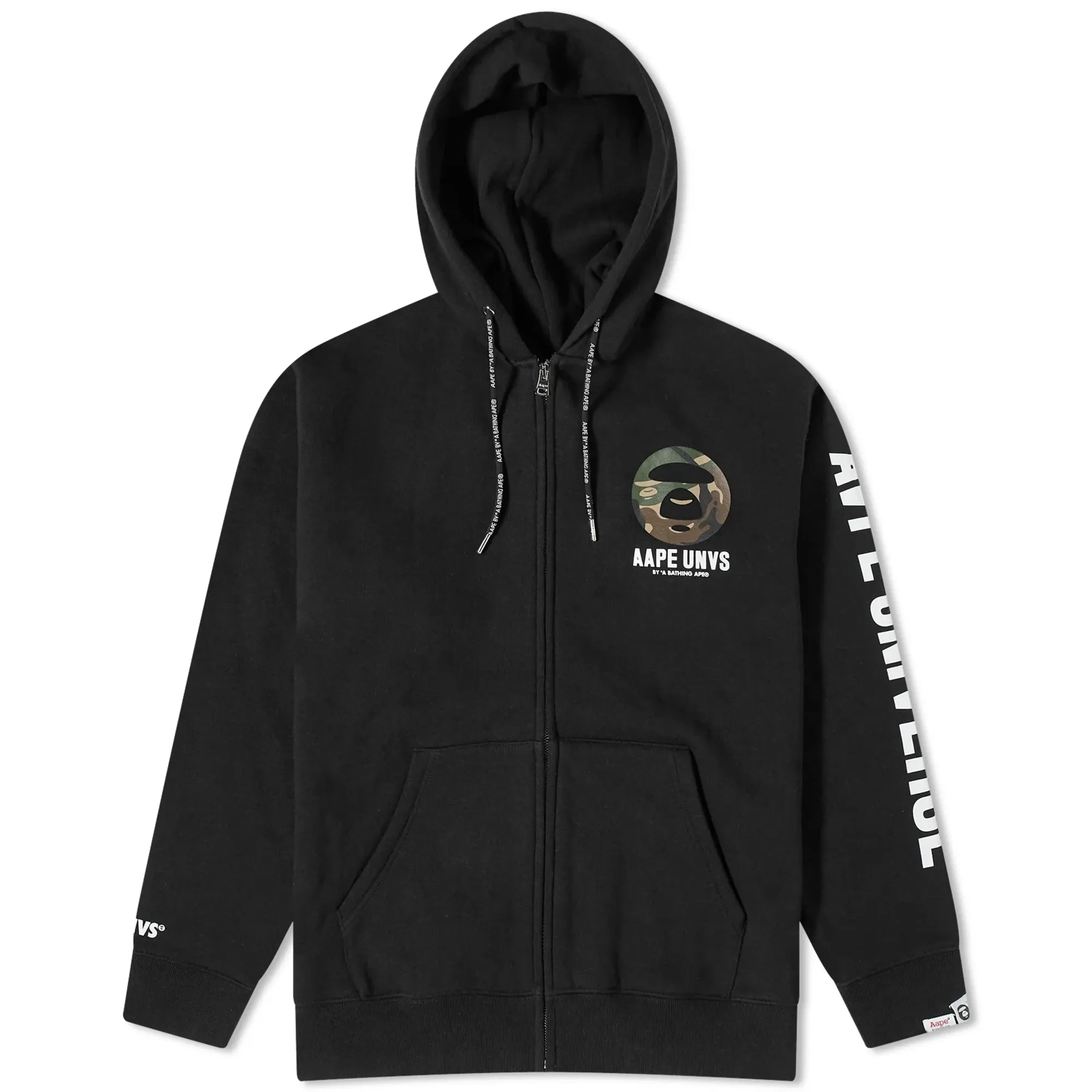A Bathing Ape AAPE Back X-Bone Zip Hoodie Black | AAPSWMA330XXL