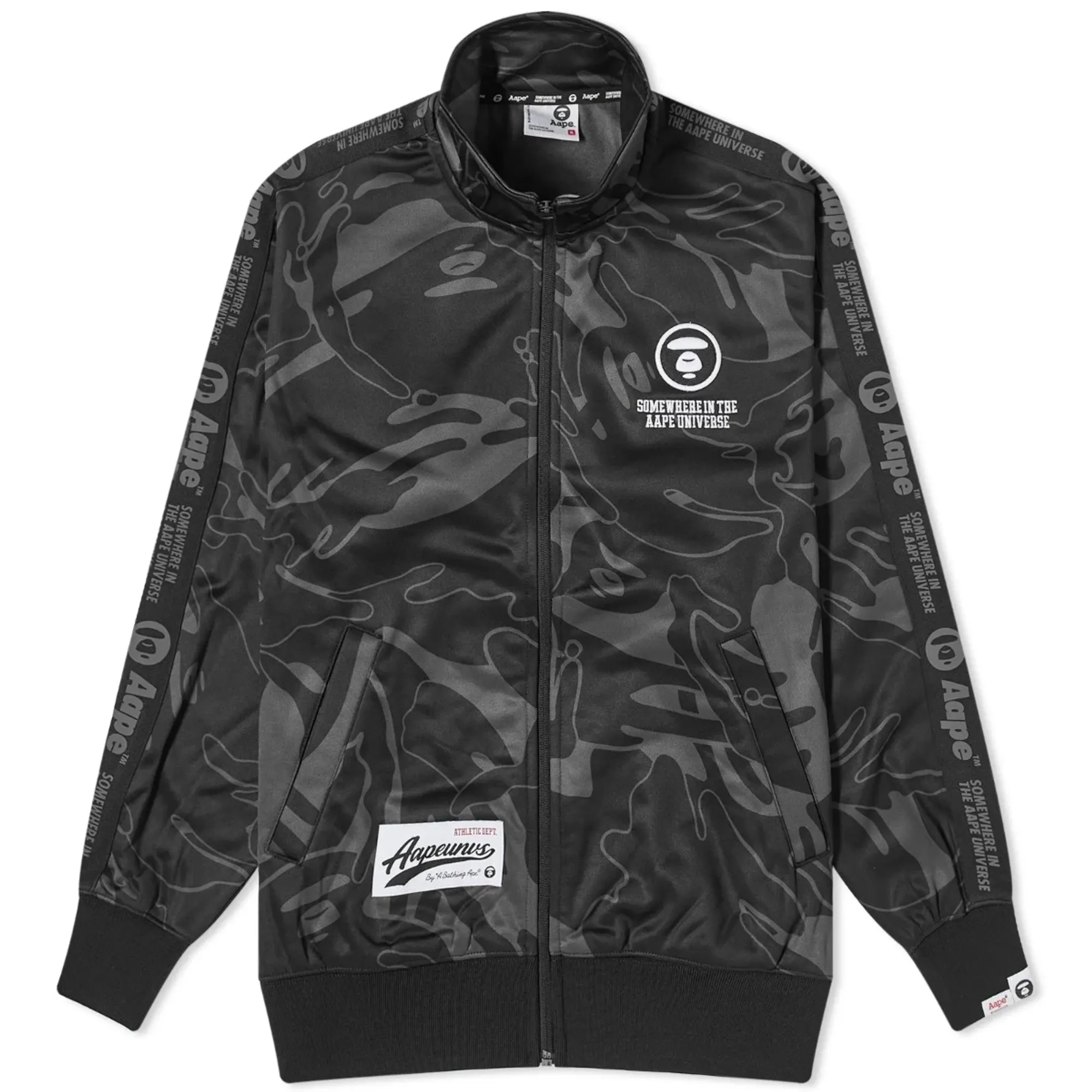 A Bathing Ape AAPE Camo College Track Jacket Black (Multi