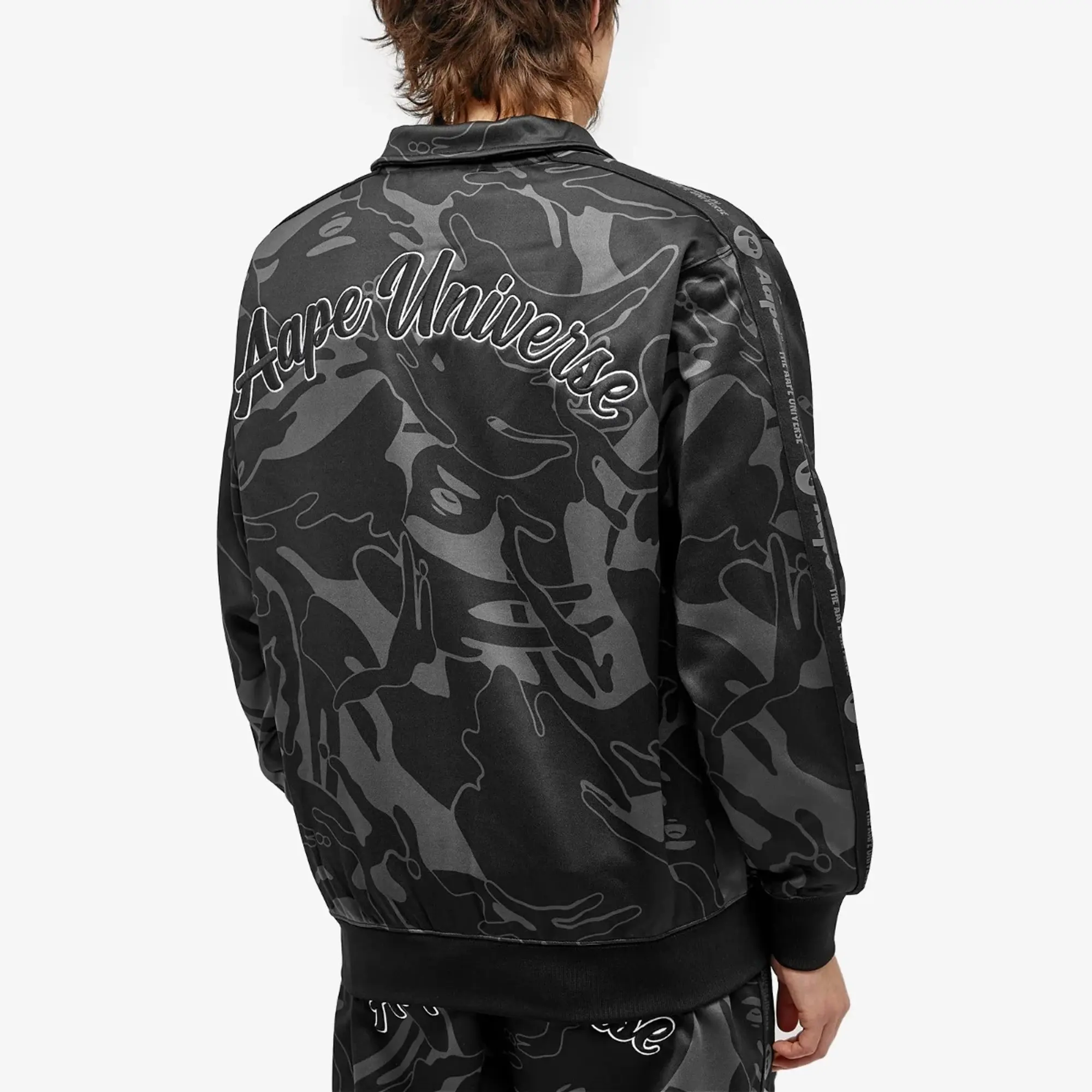 A Bathing Ape AAPE Camo College Track Jacket Black (Multi