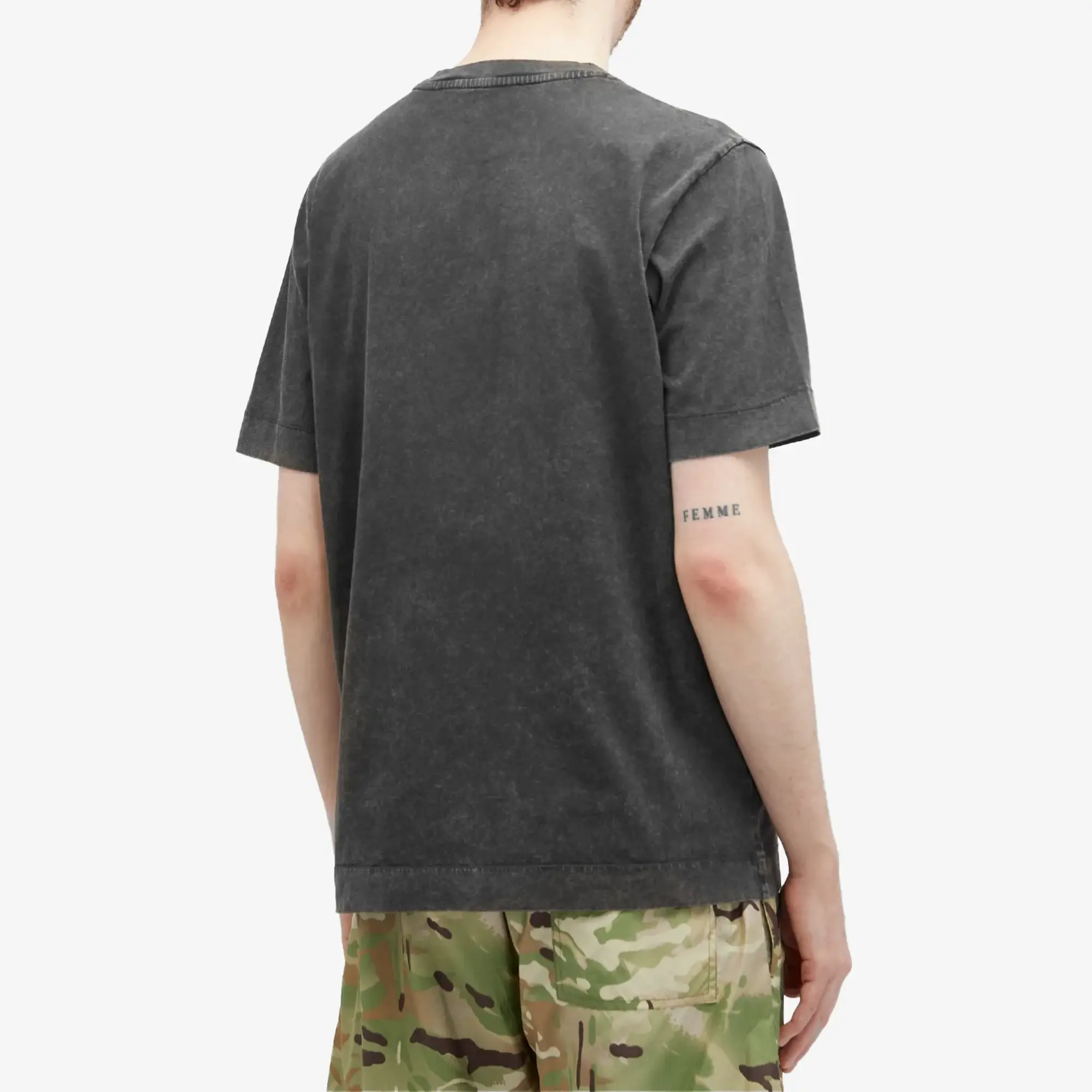 1017 ALYX 9SM Men's Intarsia Applique Logo T-Shirt Washed Black