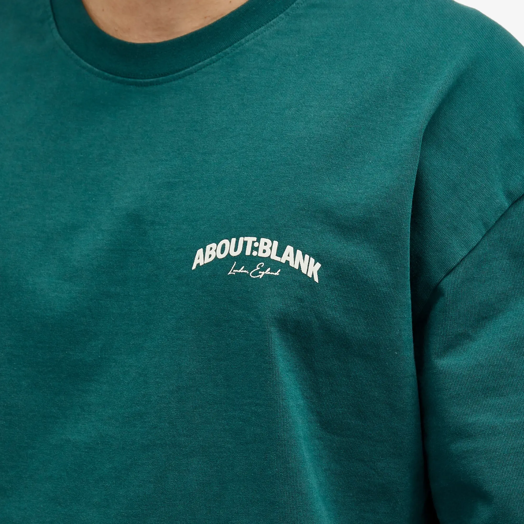 about:blank Men's Arched Logo T-Shirt Epsom Green/Ecru