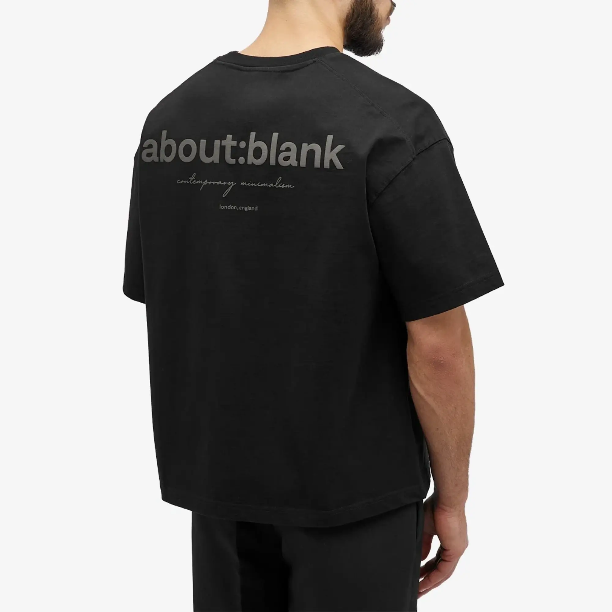 about:blank Men's Box Logo T-Shirt Black/Black