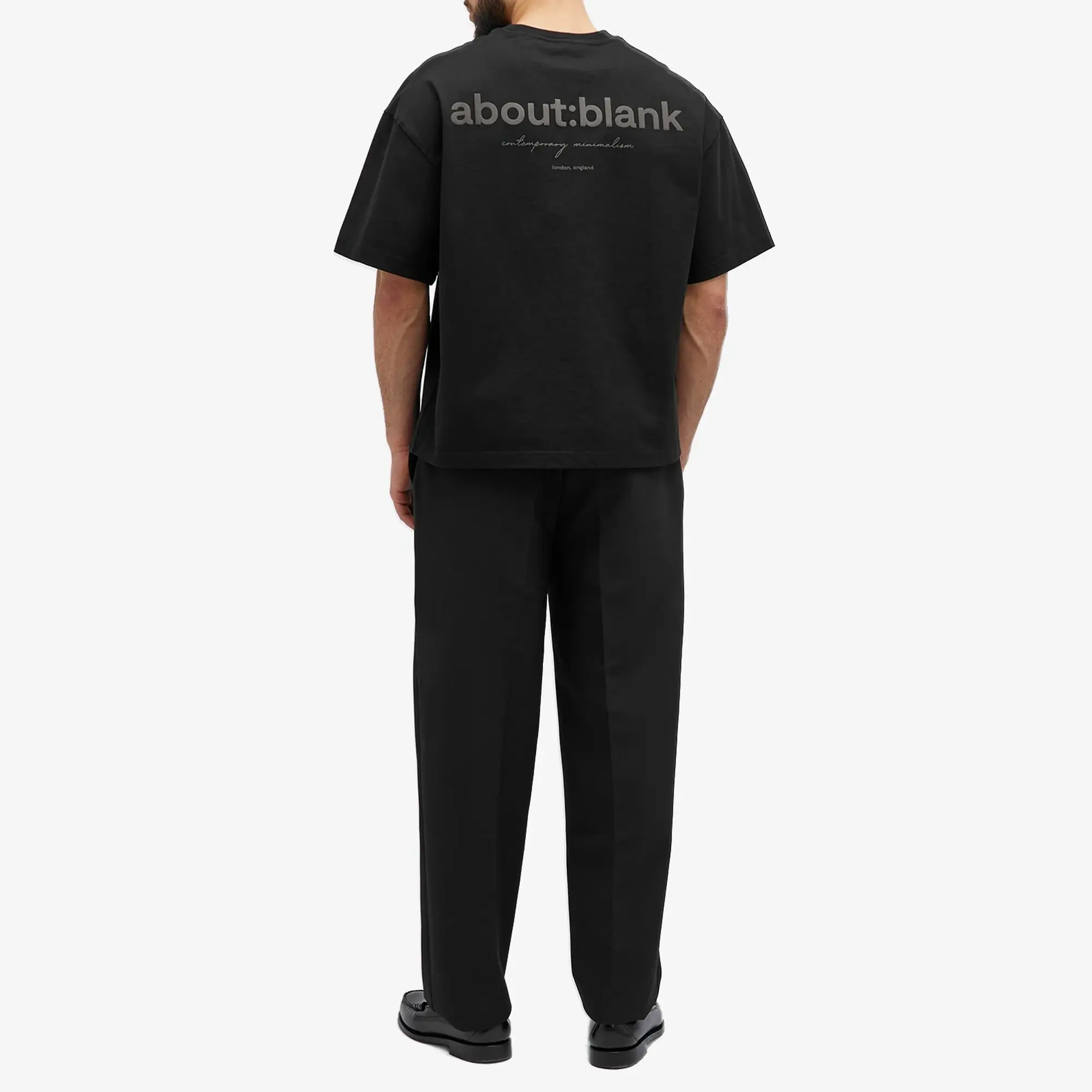 about:blank Men's Box Logo T-Shirt Black/Black