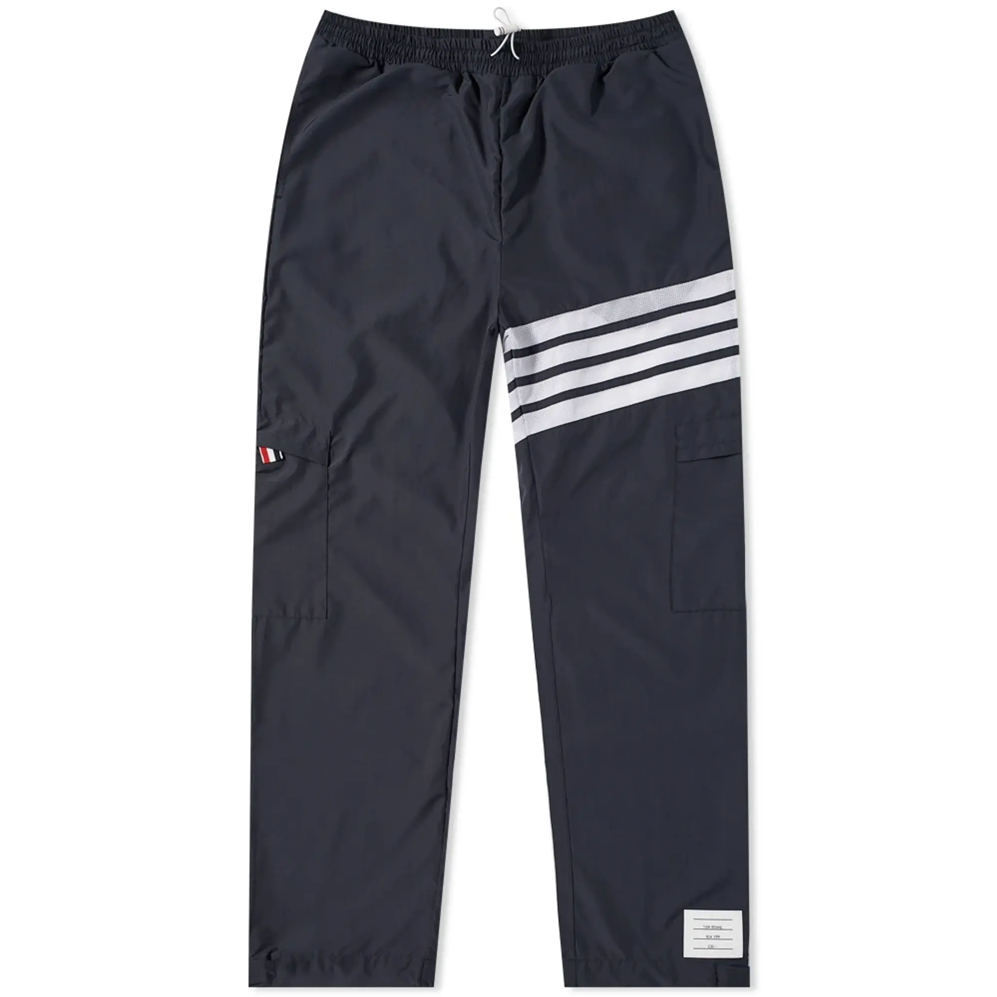 Thom Browne｜TRAINING PANTS (MJQ163A F0197 415) Thom Browne Men's Engineered Stripe Ripstop Track Pant Navy