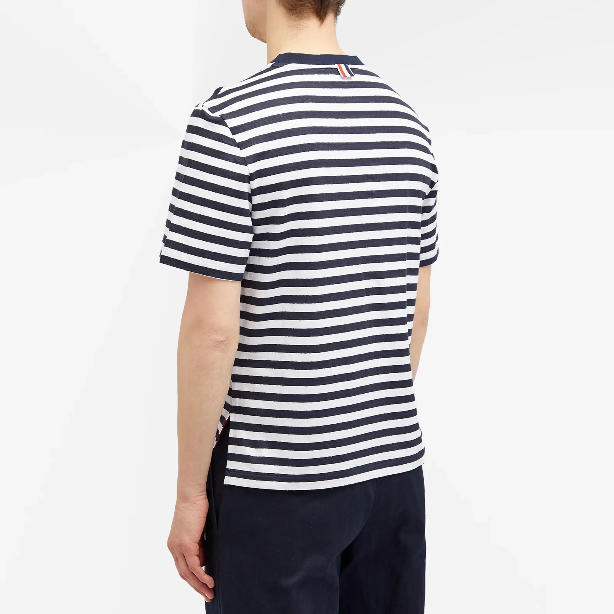 Thom Browne Men's Pocket Stripe T-Shirt Navy