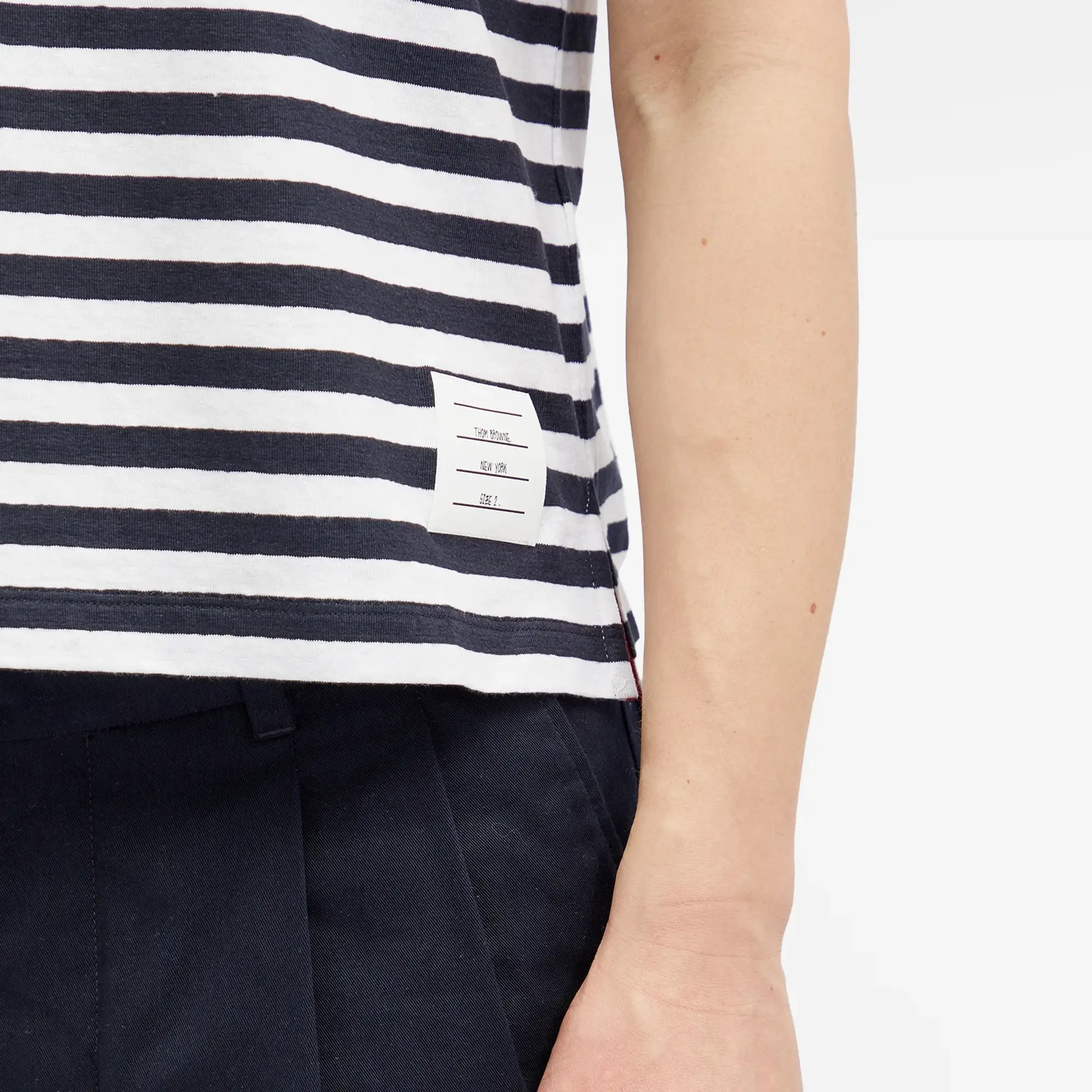 Thom Browne Men's Pocket Stripe T-Shirt Navy