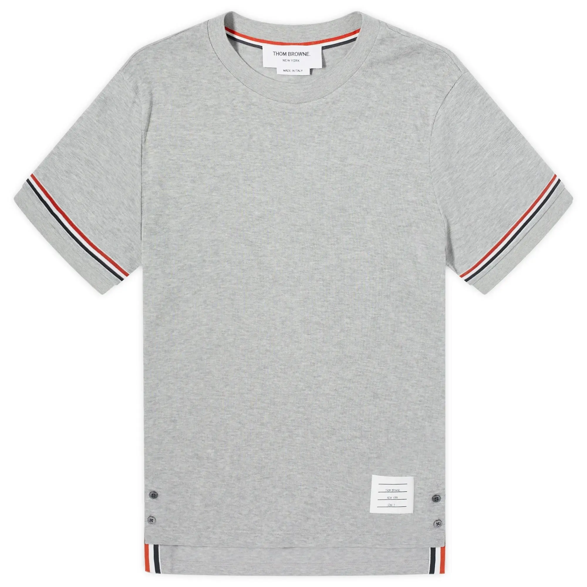 Thom Browne Men's Rib Cuff Trim T-Shirt Medium Grey