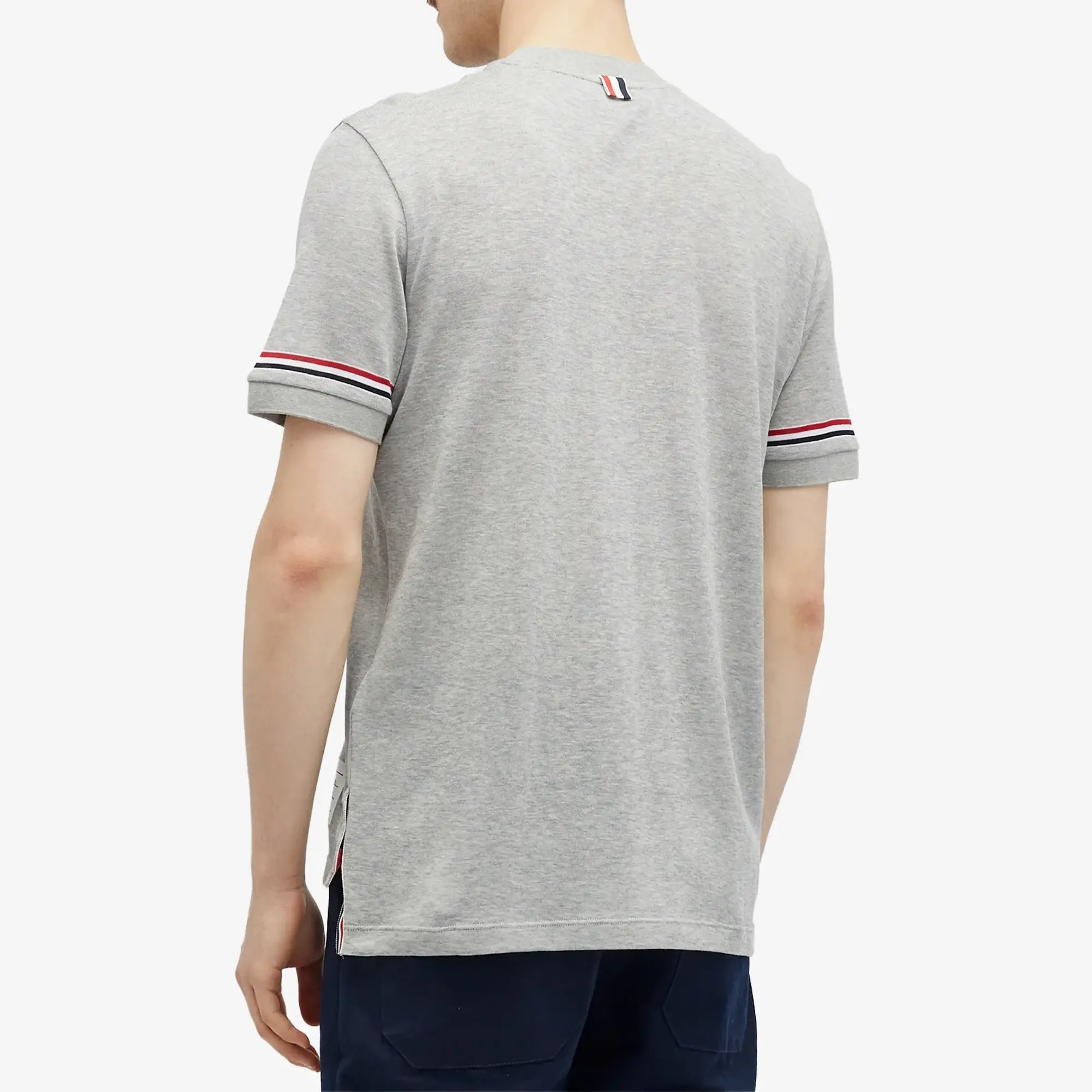 Thom Browne Men's Rib Cuff Trim T-Shirt Medium Grey
