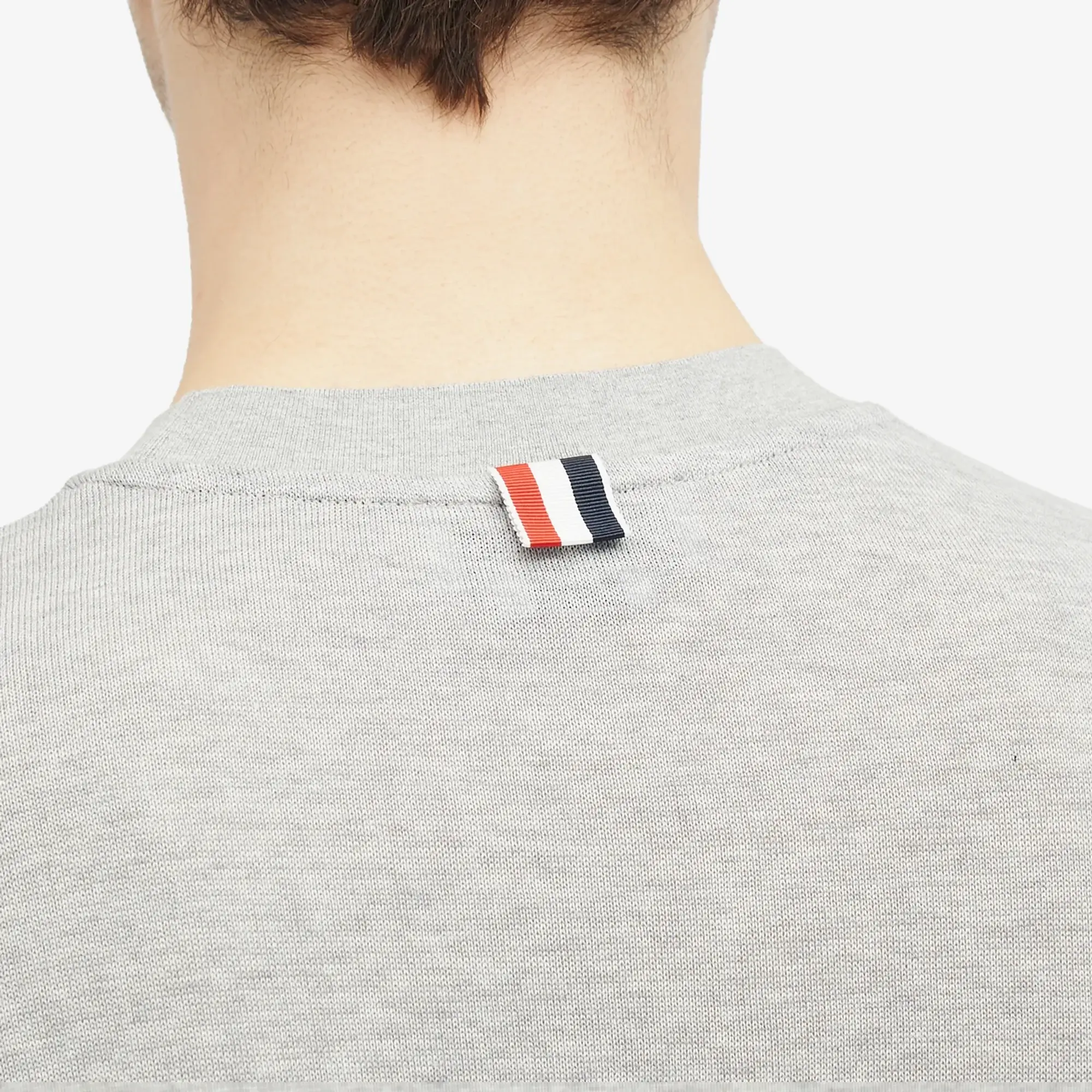 Thom Browne Men's Rib Cuff Trim T-Shirt Medium Grey