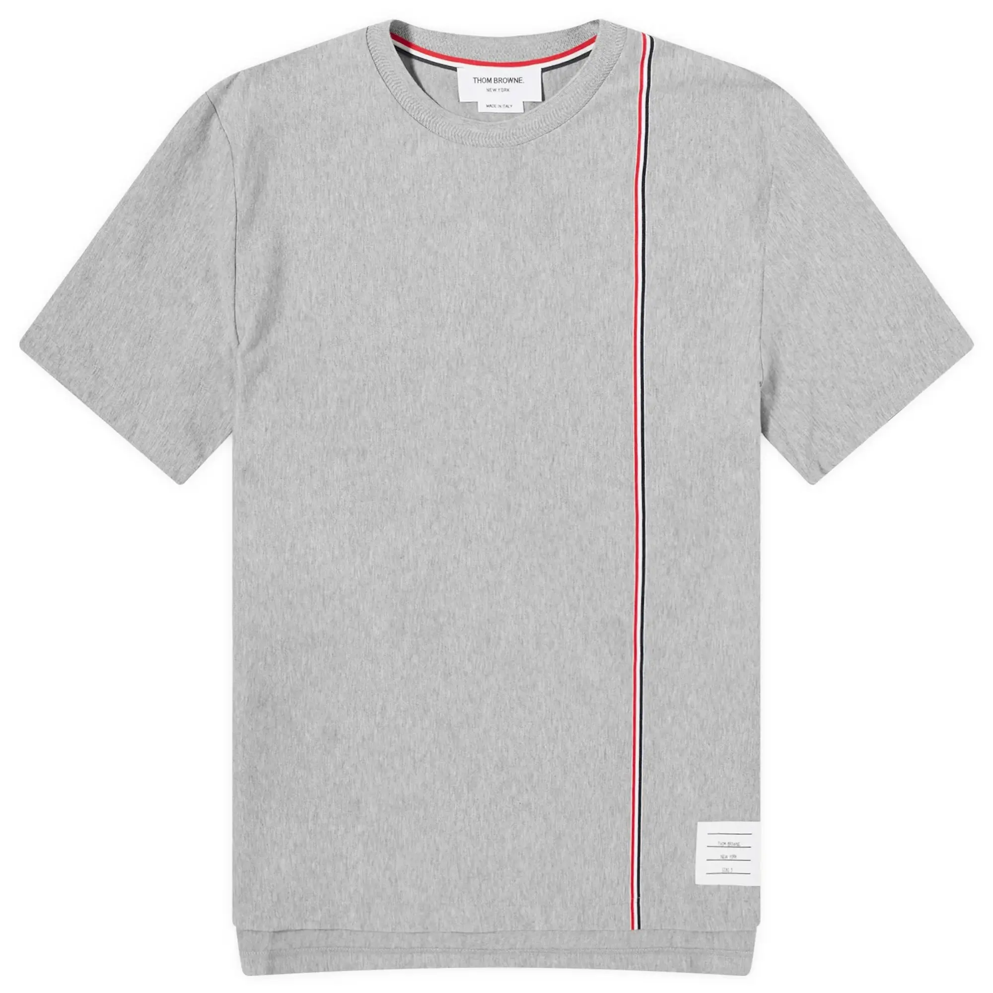 Thom Browne Men's Engineered RWB Stripe T-Shirt Medium Grey