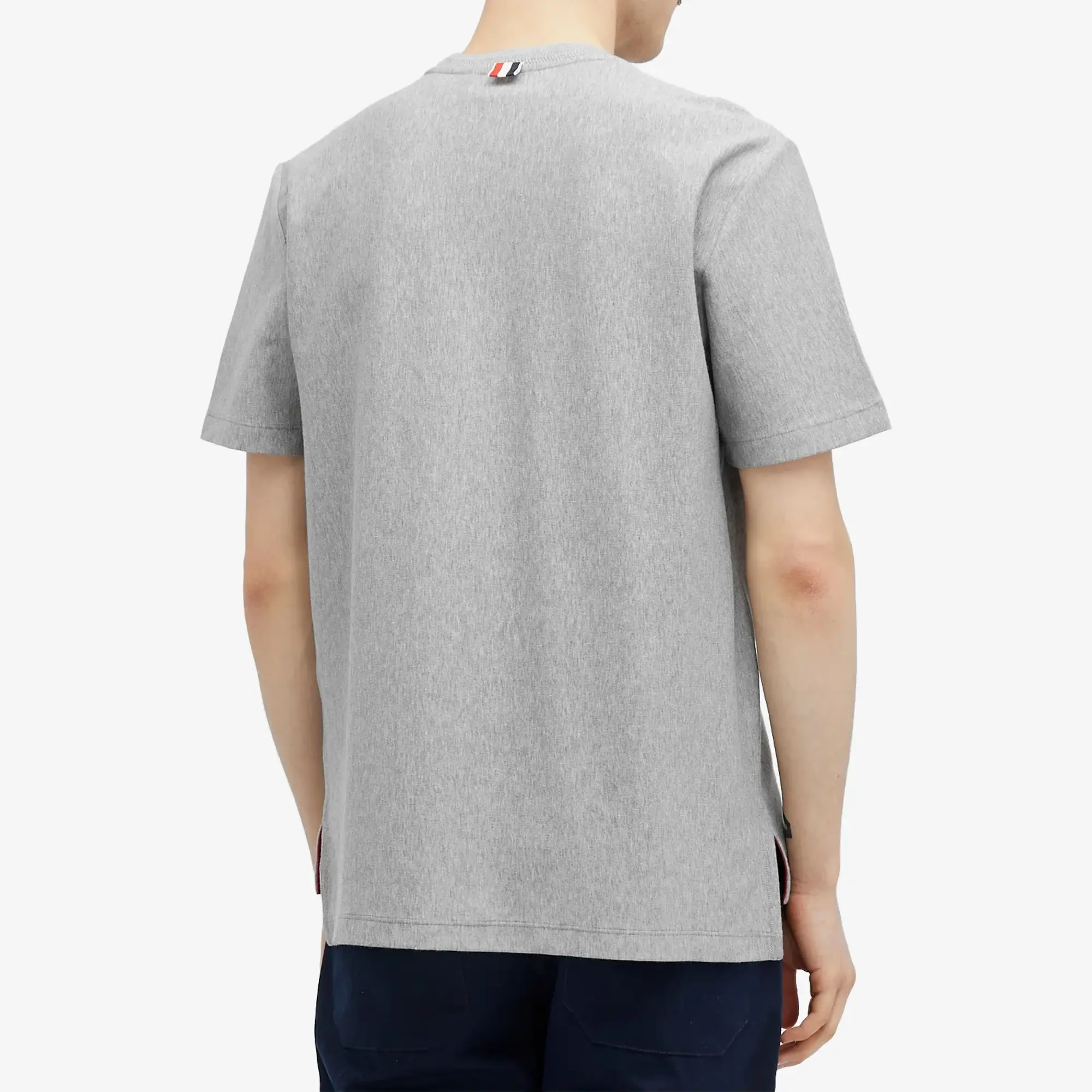 Thom Browne Men's Engineered RWB Stripe T-Shirt Medium Grey
