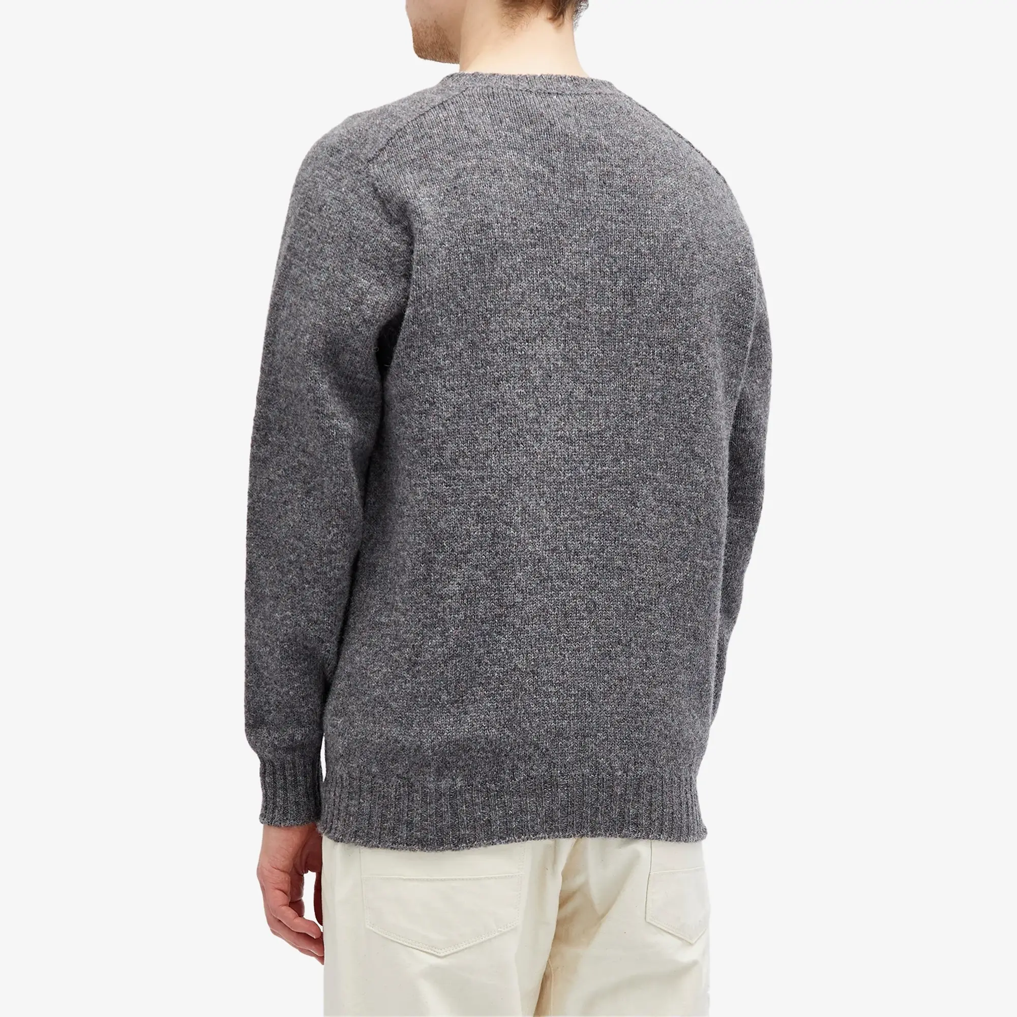 Jamieson's of Shetland Men's Crew Knit Slate
