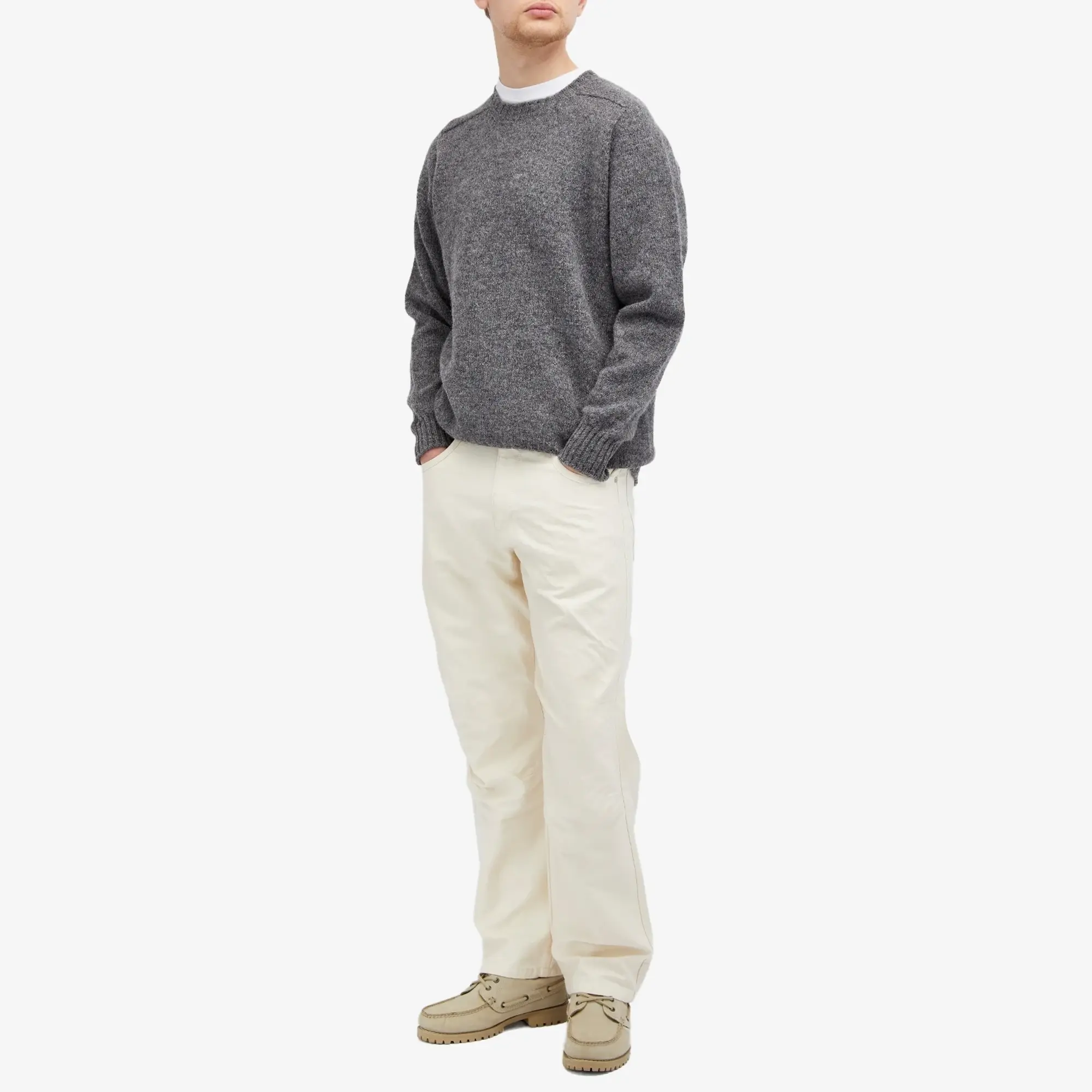 Jamieson's of Shetland Men's Crew Knit Slate