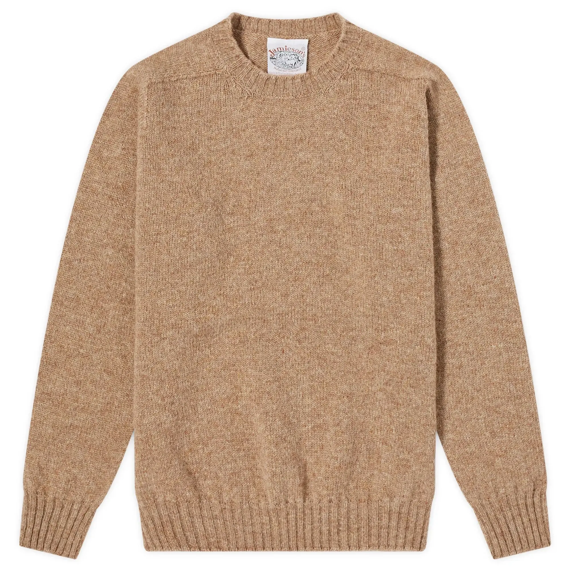Jamieson's of Shetland Men's Crew Knit Camel