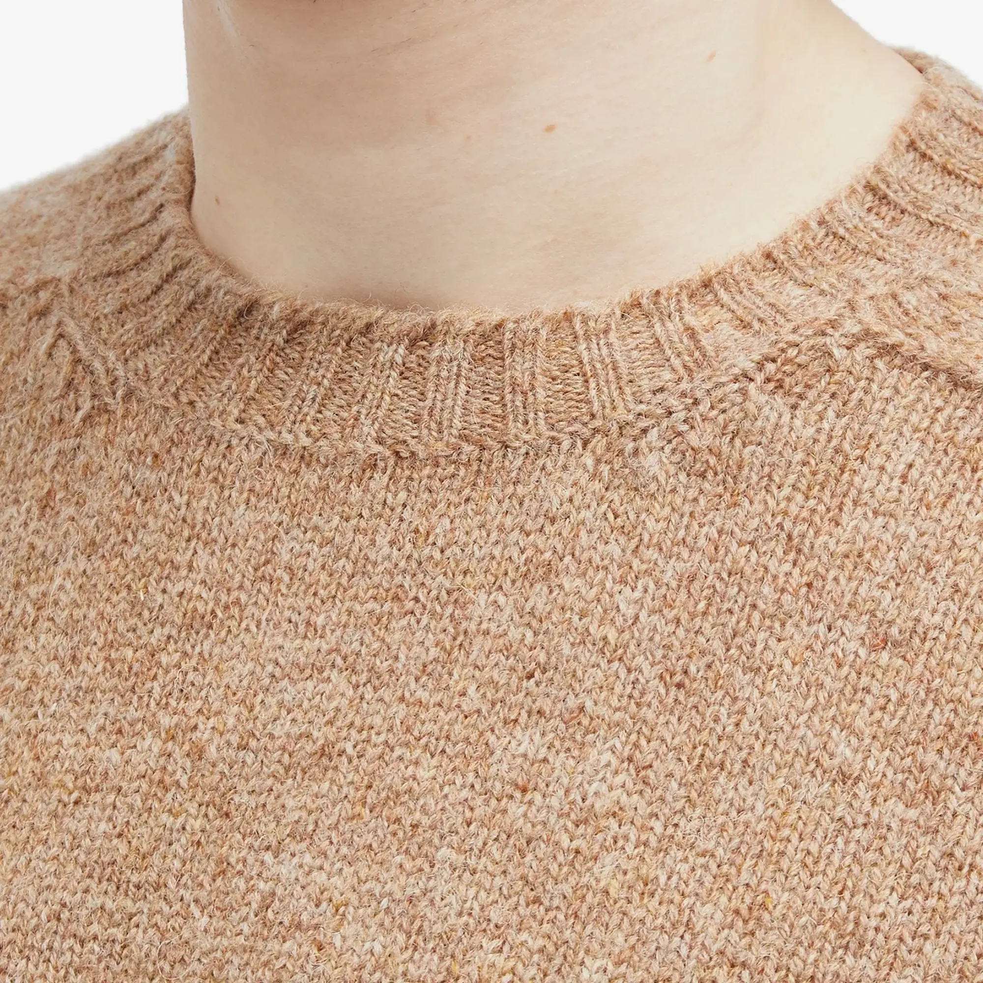 Jamieson's of Shetland Men's Crew Knit Camel