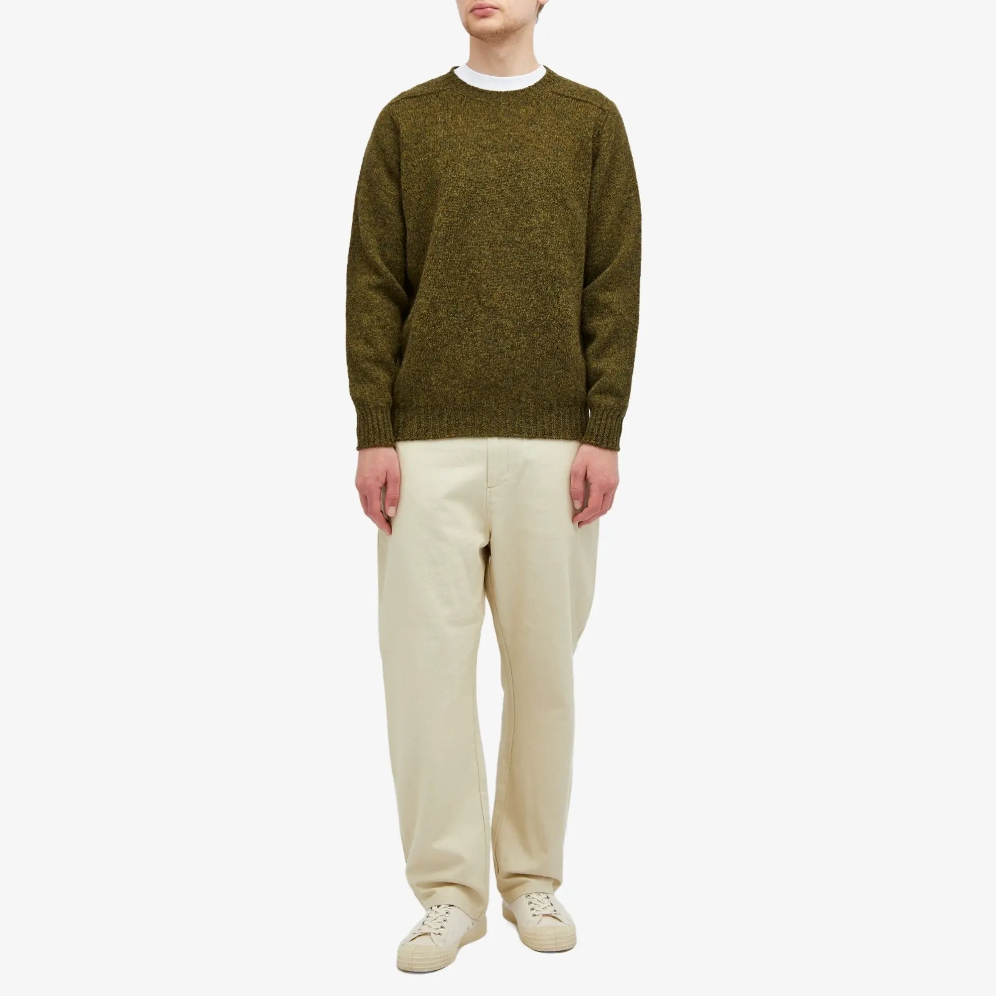 Jamieson's of Shetland Men's Crew Knit Spagnum