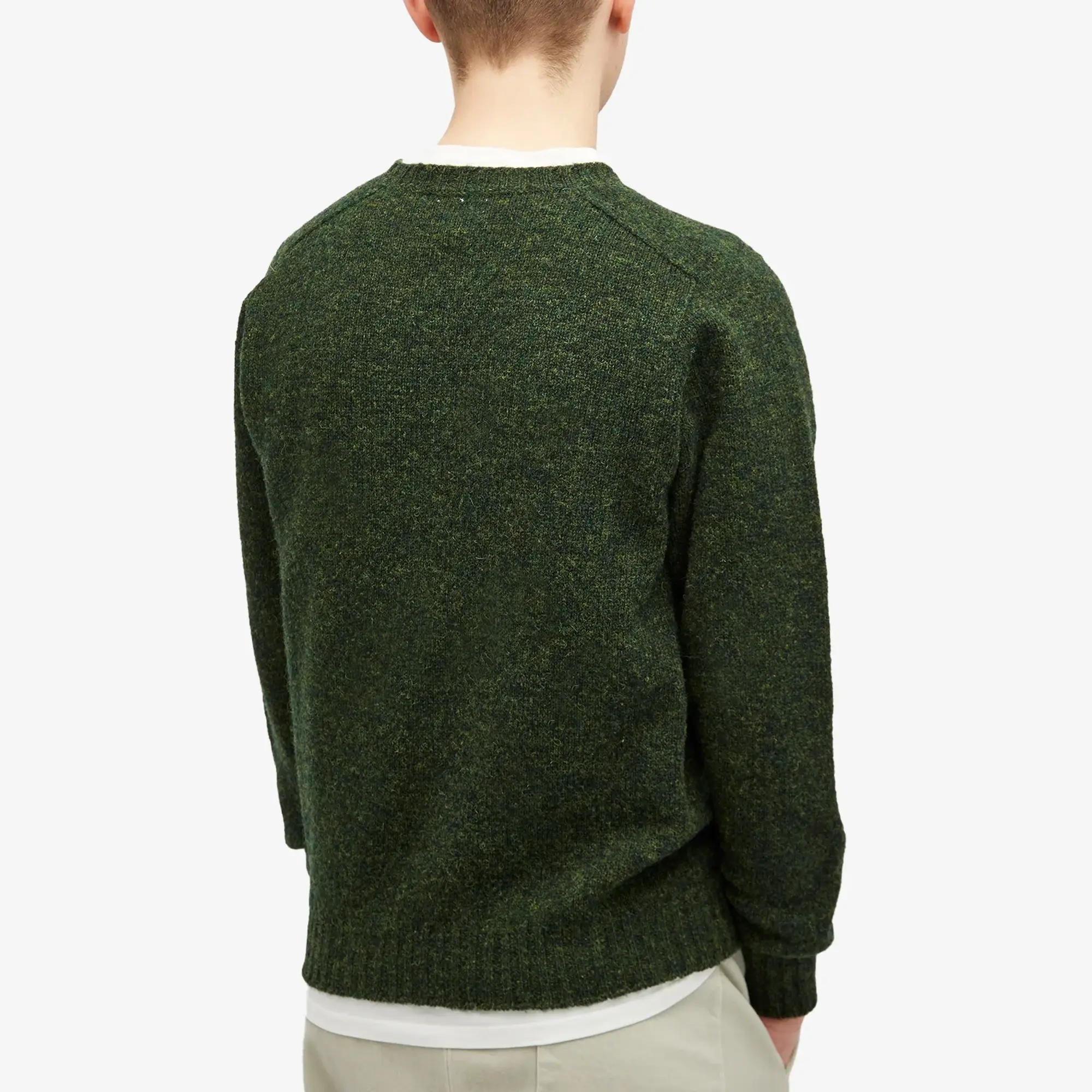 Jamieson's of Shetland Men's Crew Knit Pine