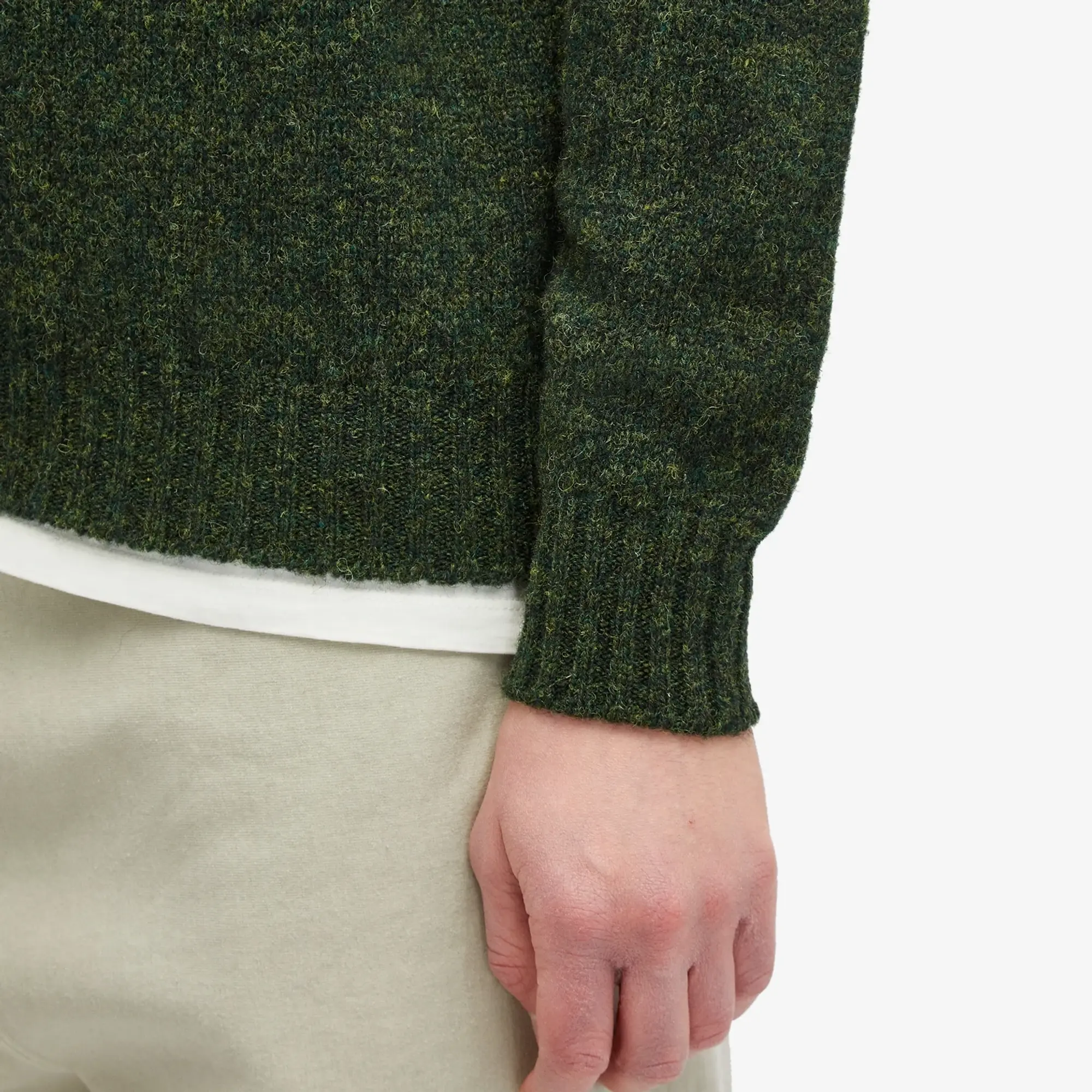 Jamieson's of Shetland Men's Crew Knit Pine